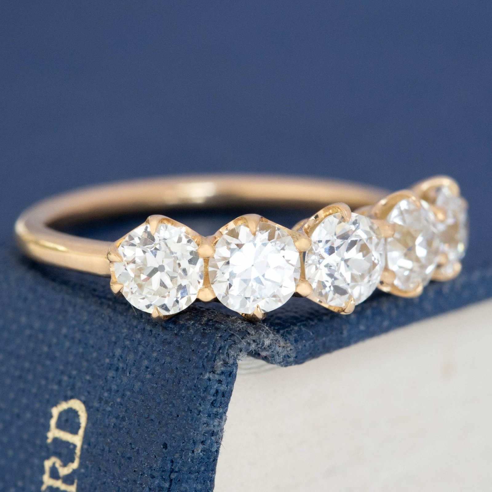 1.63ctw Old European Cut Diamond 5-Stone Band - Image 3