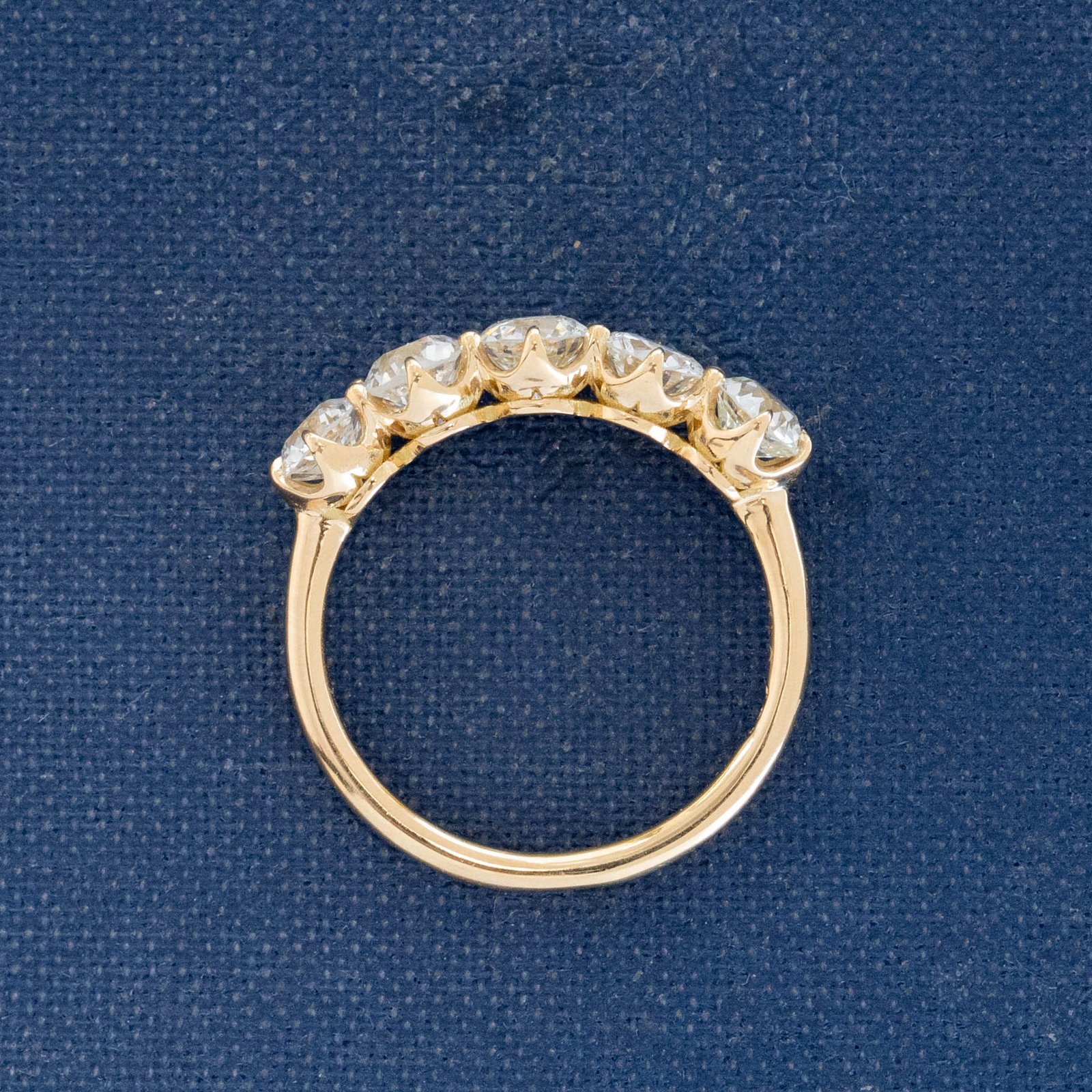 1.63ctw Old European Cut Diamond 5-Stone Band - Image 5