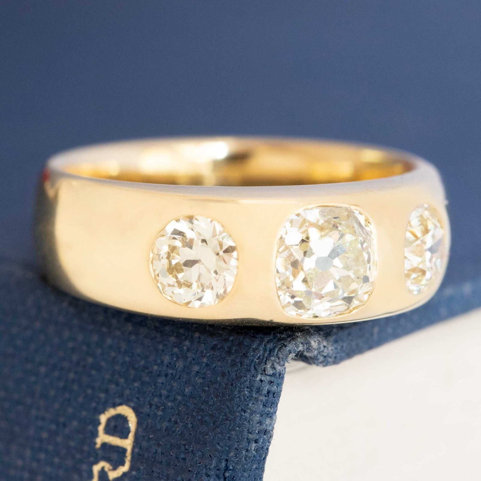 1.70ctw Old Mine & Old European Cut Diamond Three Stone Ring - Image 3