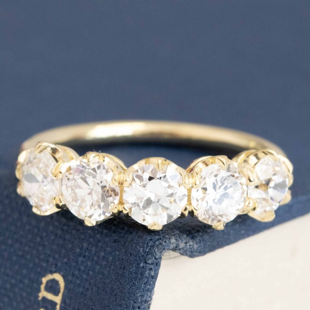 1.78ctw Old European Cut Diamond 5-Stone Band