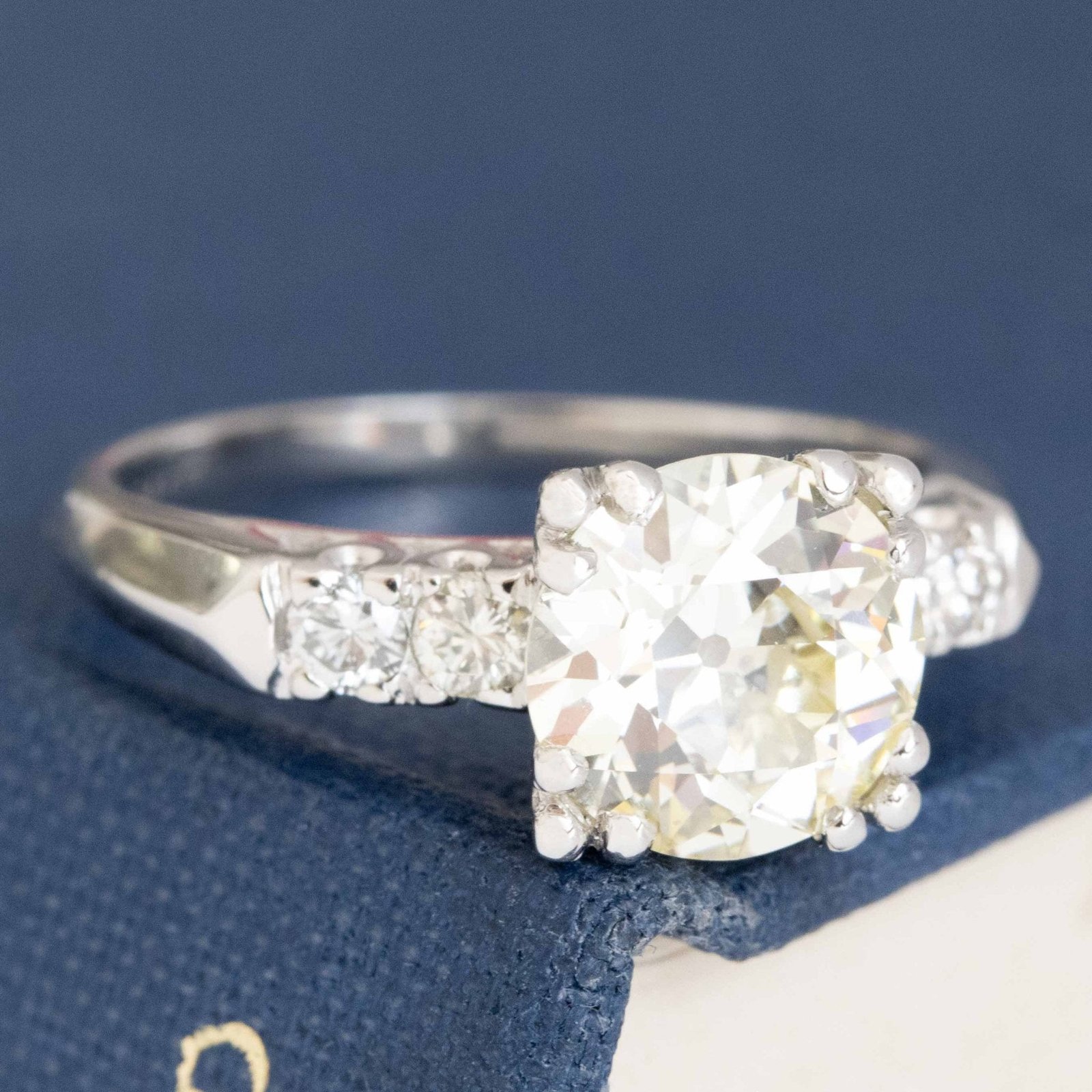 1.81ct Old European Cut Diamond Midcentury Ring - Image 3