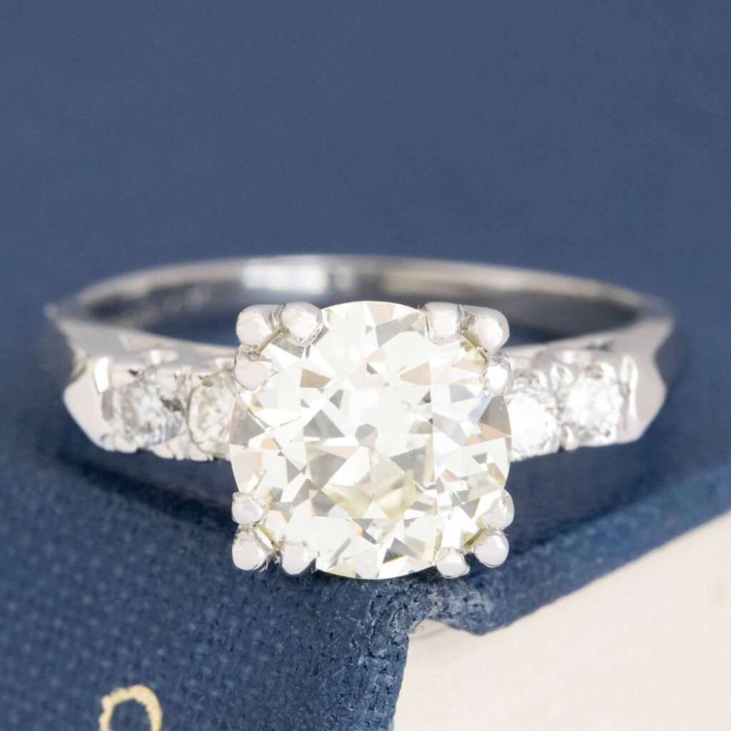 1.81ct Old European Cut Diamond Midcentury Ring