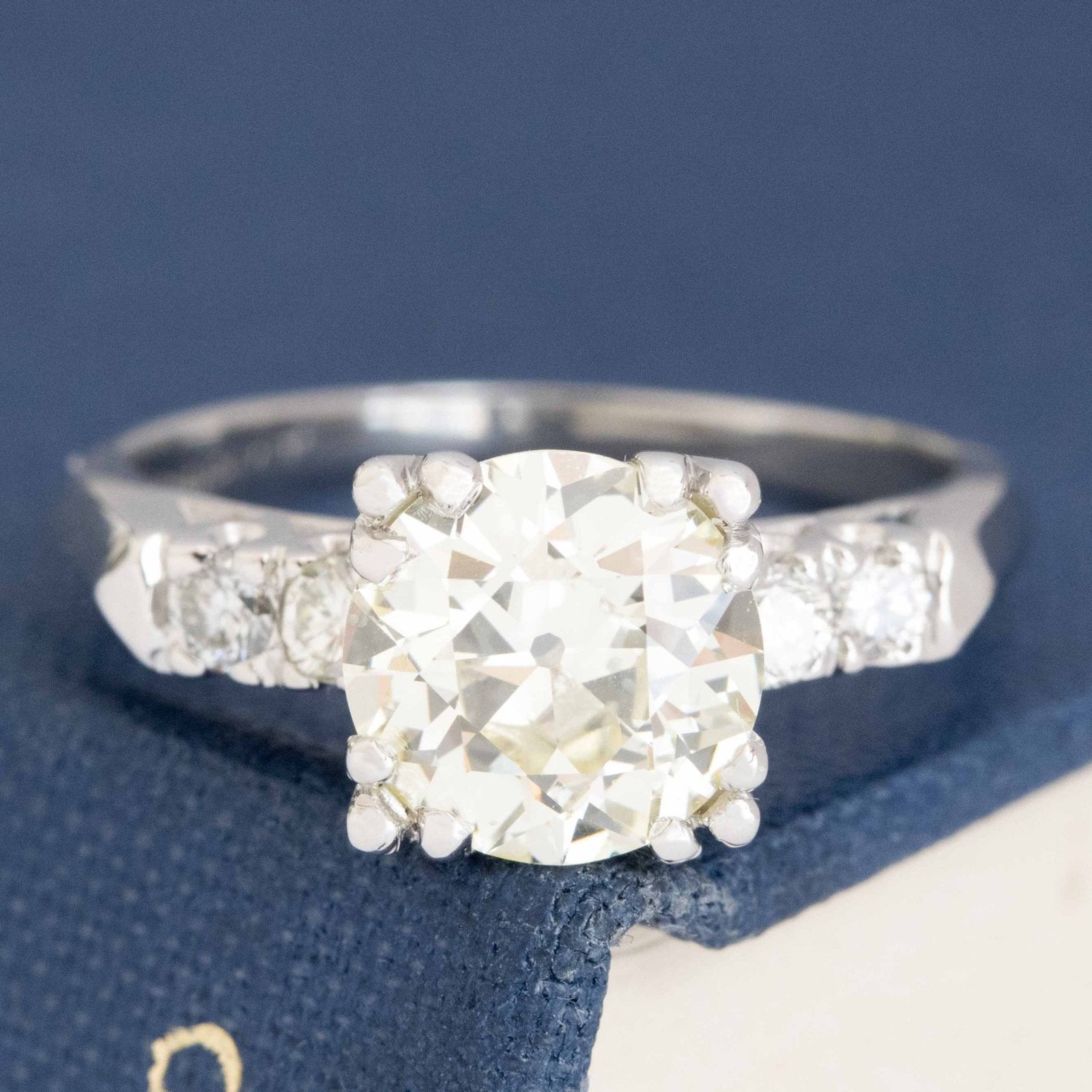 1.81ct Old European Cut Diamond Midcentury Ring