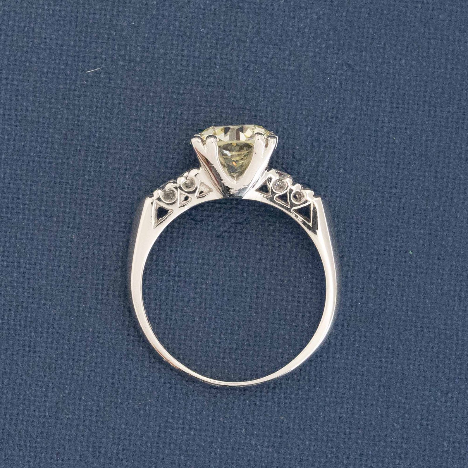 1.81ct Old European Cut Diamond Midcentury Ring - Image 5
