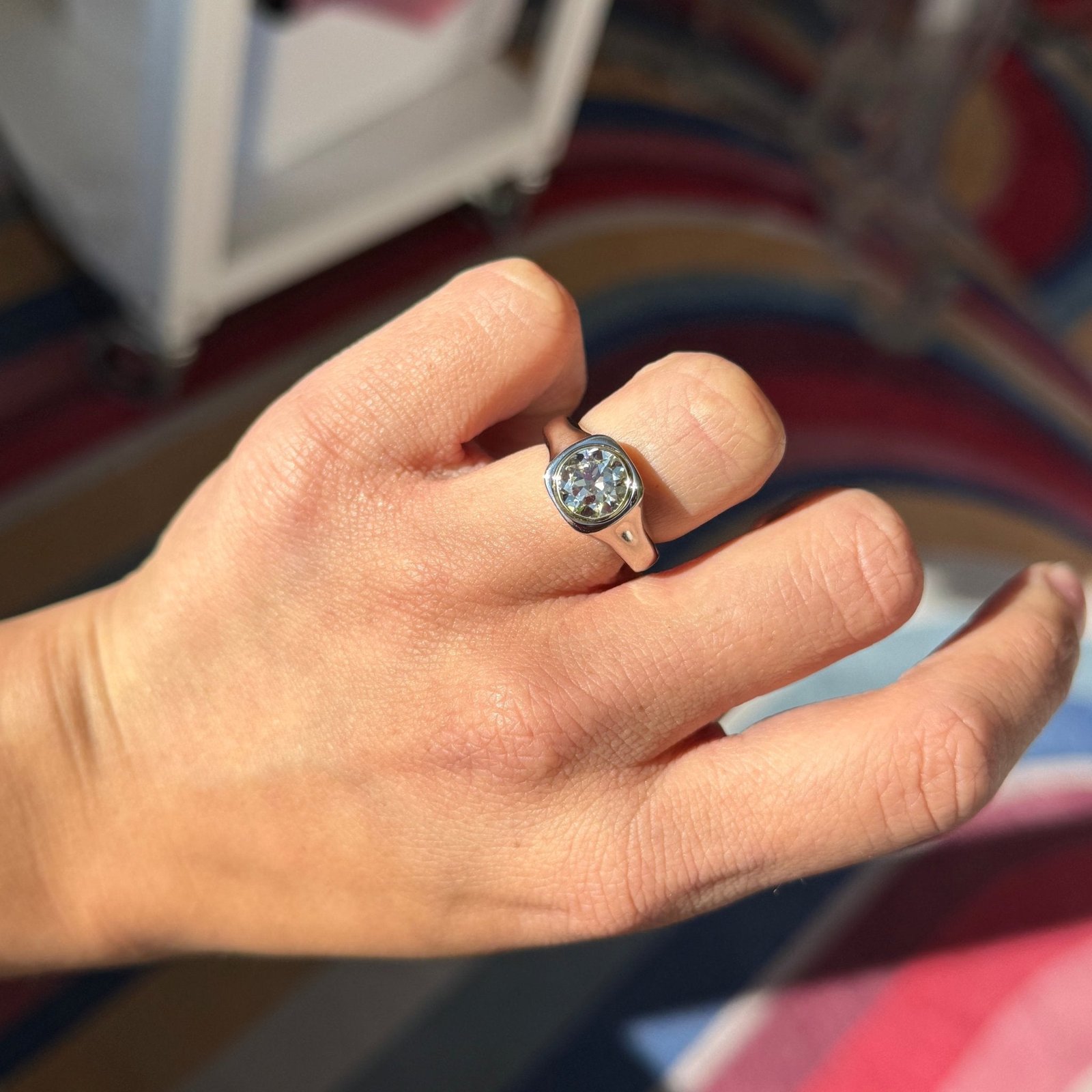 1.83ct Old European Cut Diamond Bezel Ring, GIA - Image 2