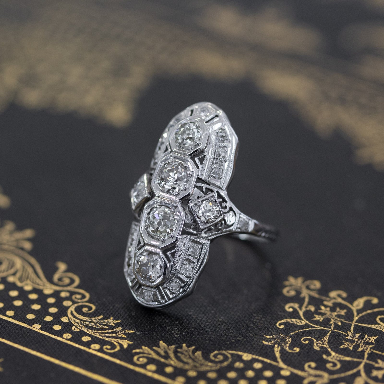 1.91ctw Edwardian Old European Cut Dinner Ring - Image 3