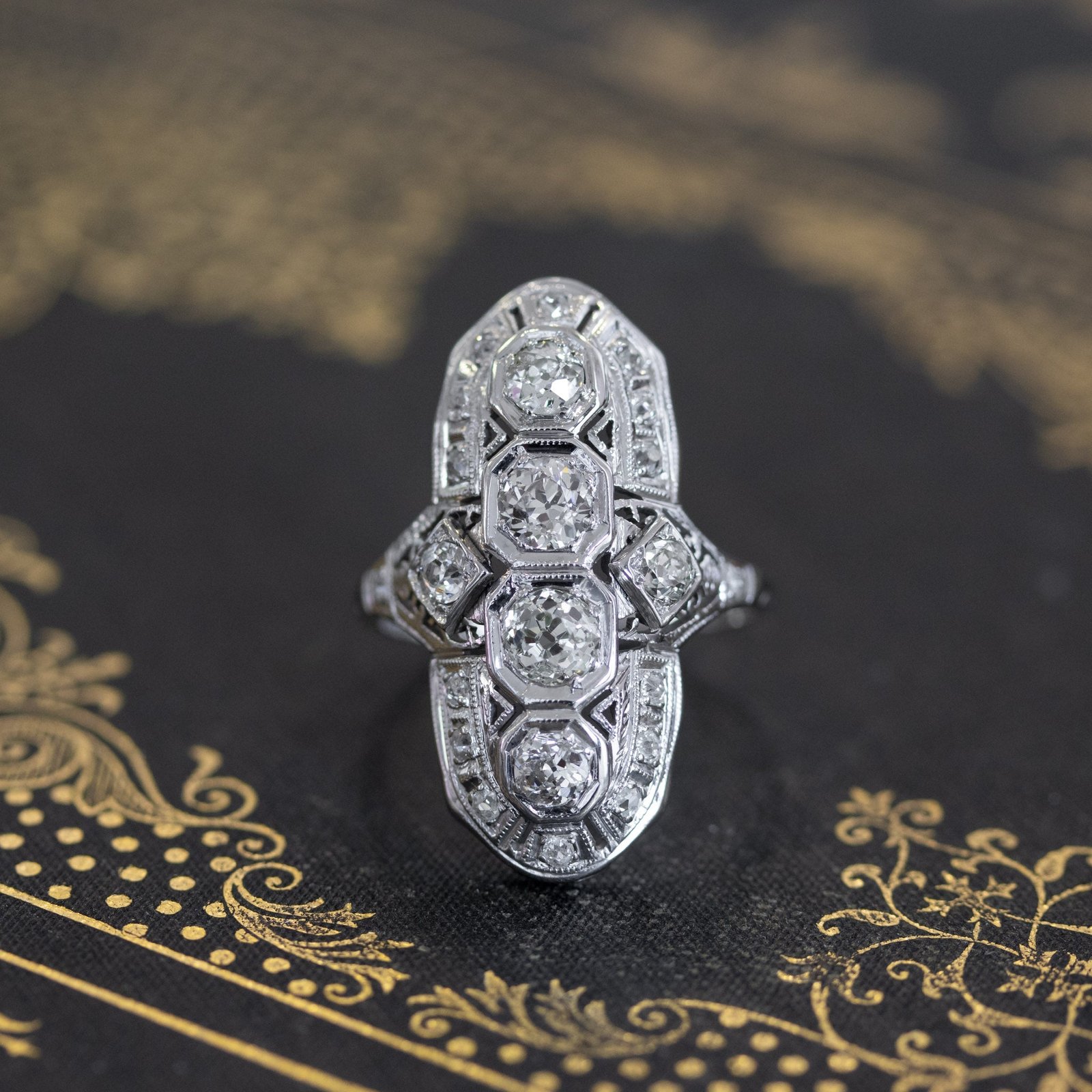 1.91ctw Edwardian Old European Cut Dinner Ring - Image 4