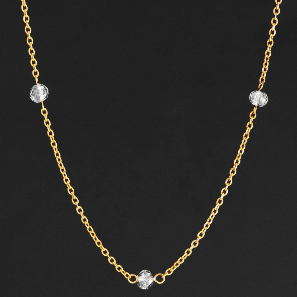 1.98ctw Diamond Bead Station Necklace