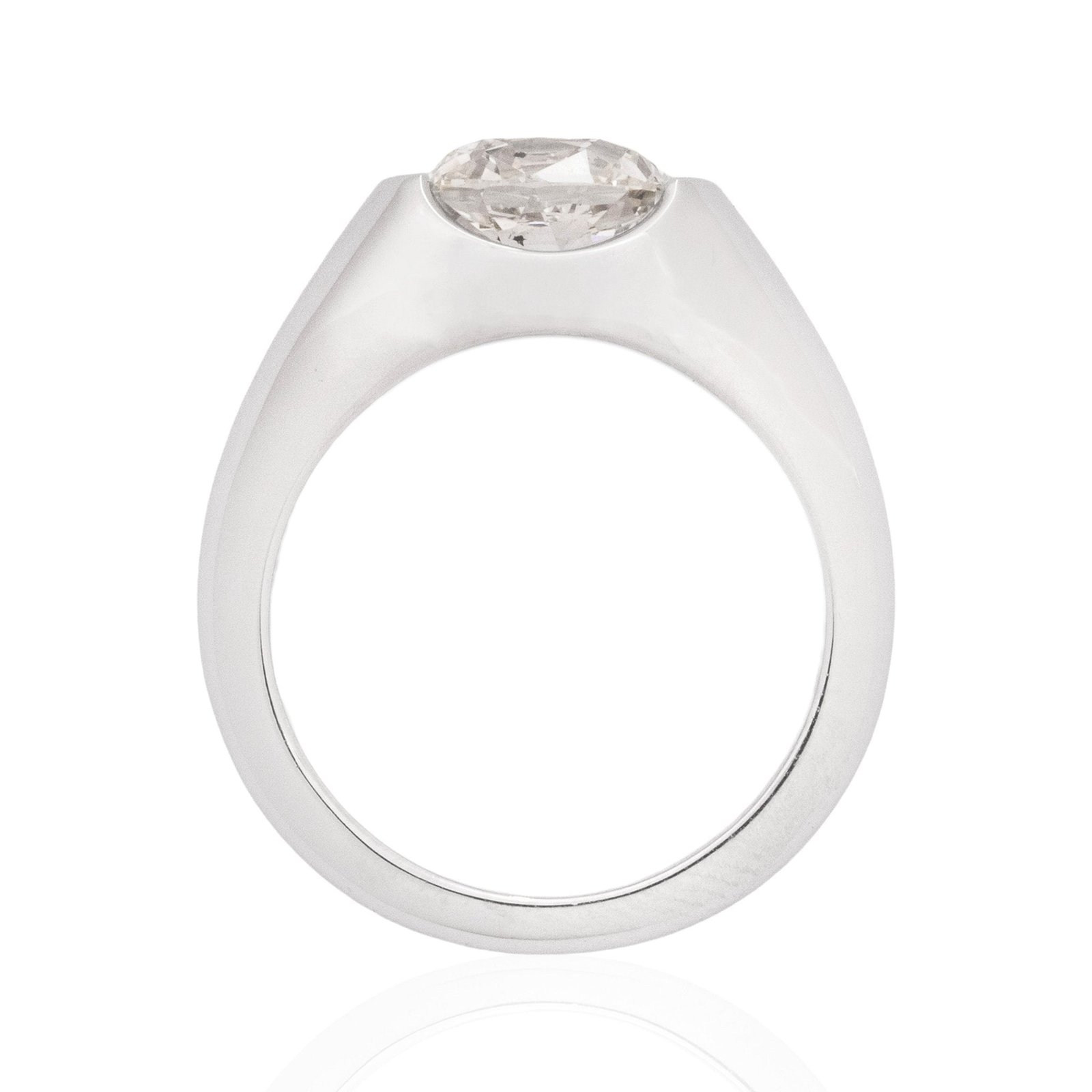 2.07ct Old Mine Cut Diamond Half-Bezel Solitaire, GIA - Image 5