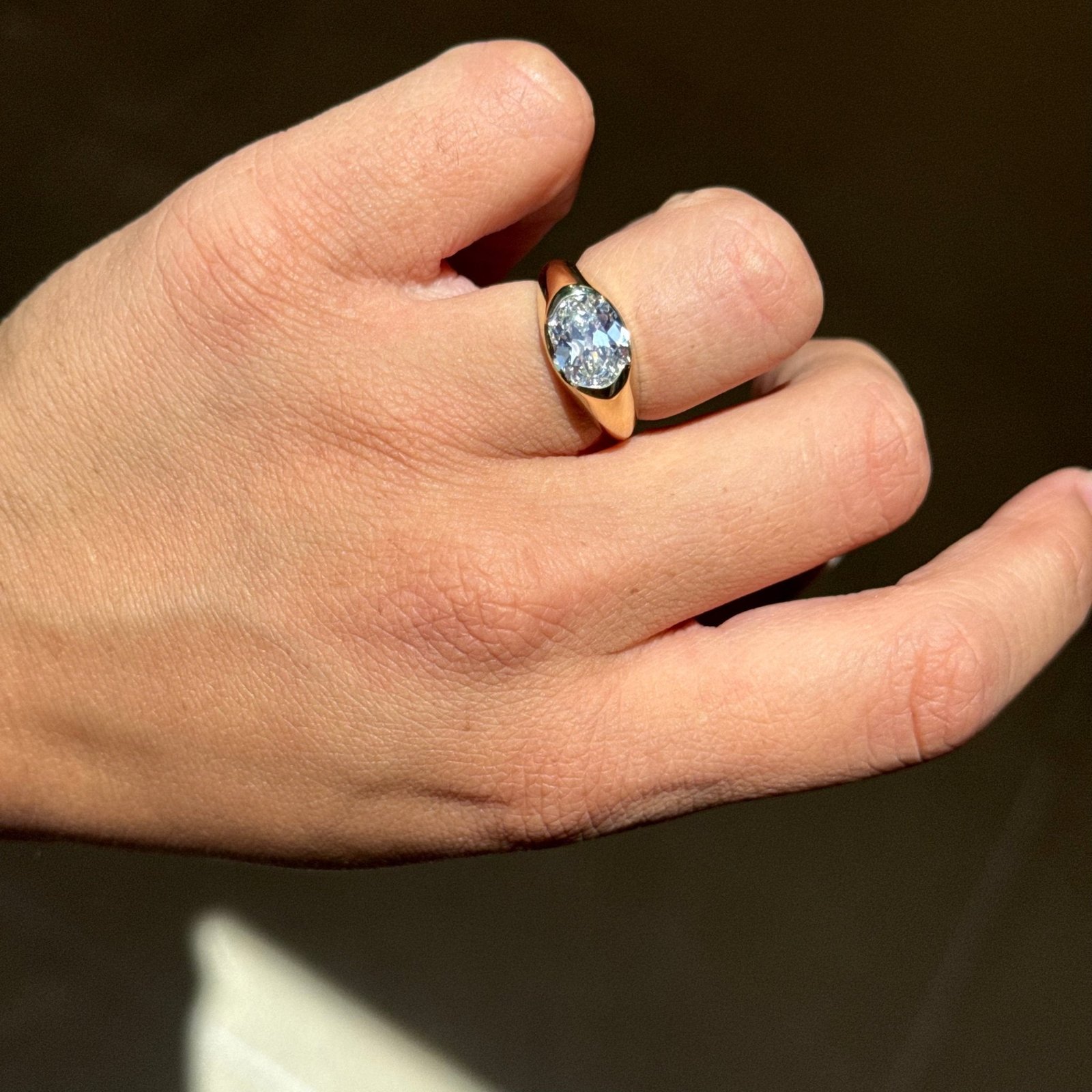 2.16ct Oval Cut Diamond Half-Bezel Solitaire, GIA - Image 2