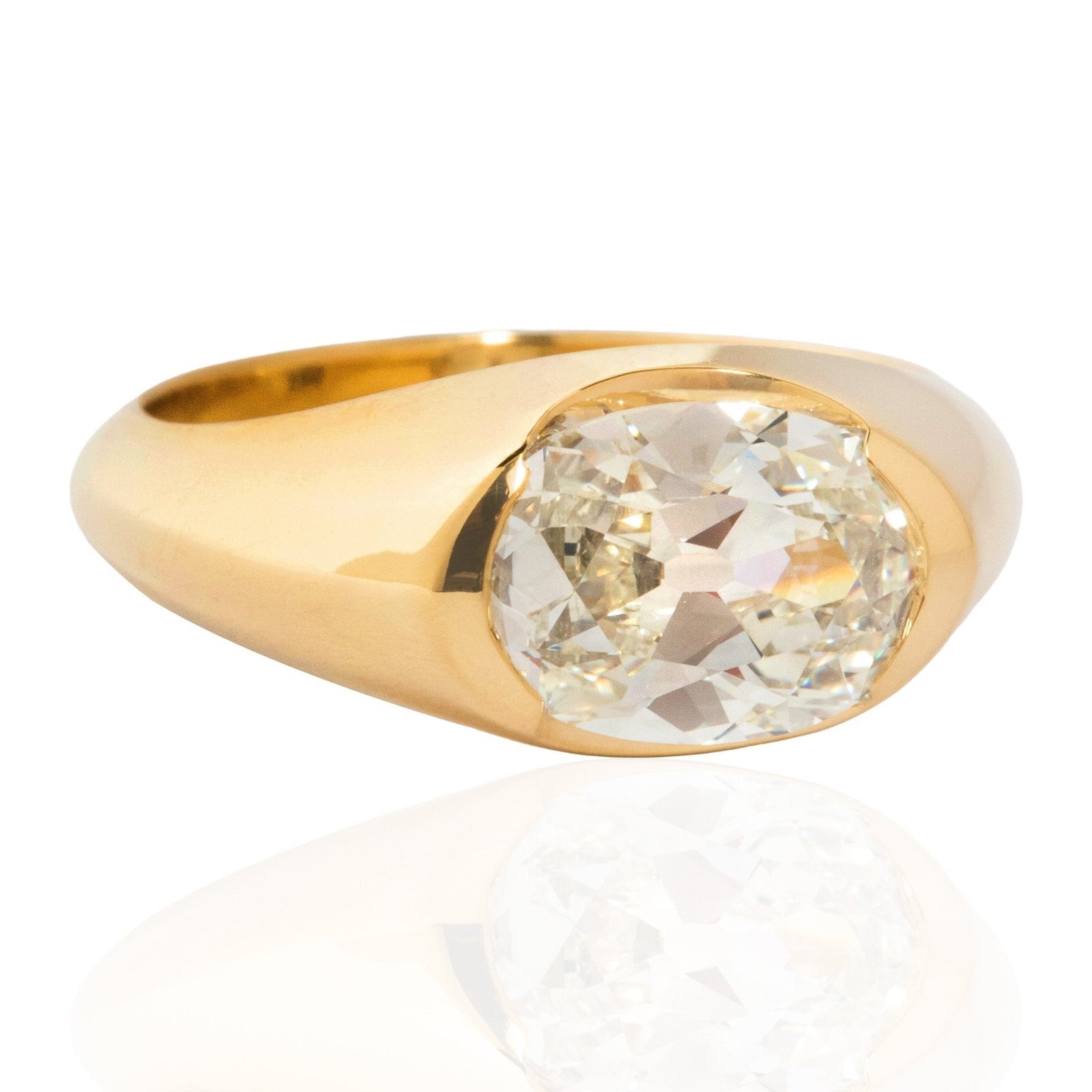 2.16ct Oval Cut Diamond Half-Bezel Solitaire, GIA - Image 3