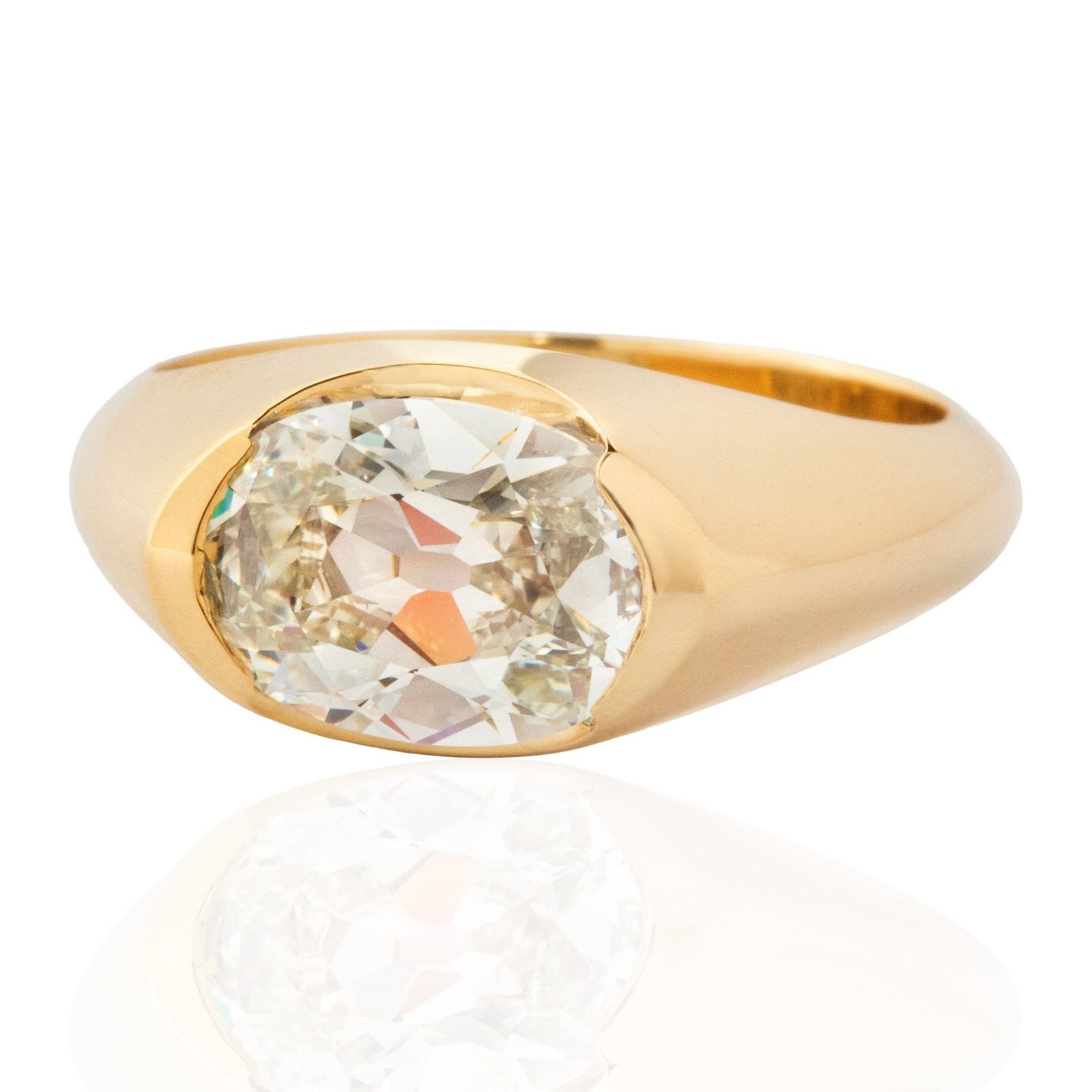 2.16ct Oval Cut Diamond Half-Bezel Solitaire, GIA - Image 4
