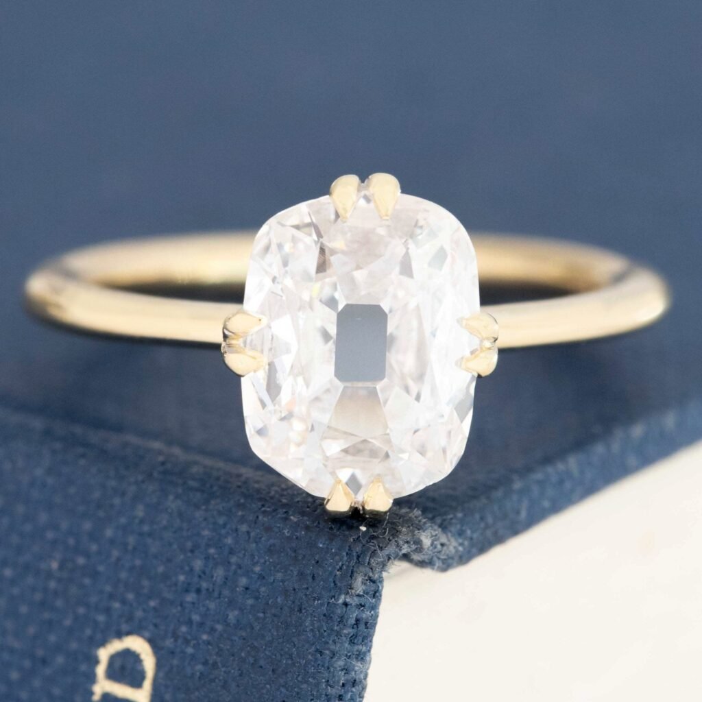 2.00ct Elongated Cushion Cut Diamond Solitaire, GIA