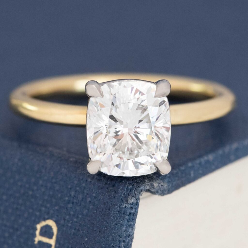 2.01ct Elongated Cushion Cut Diamond Solitaire
