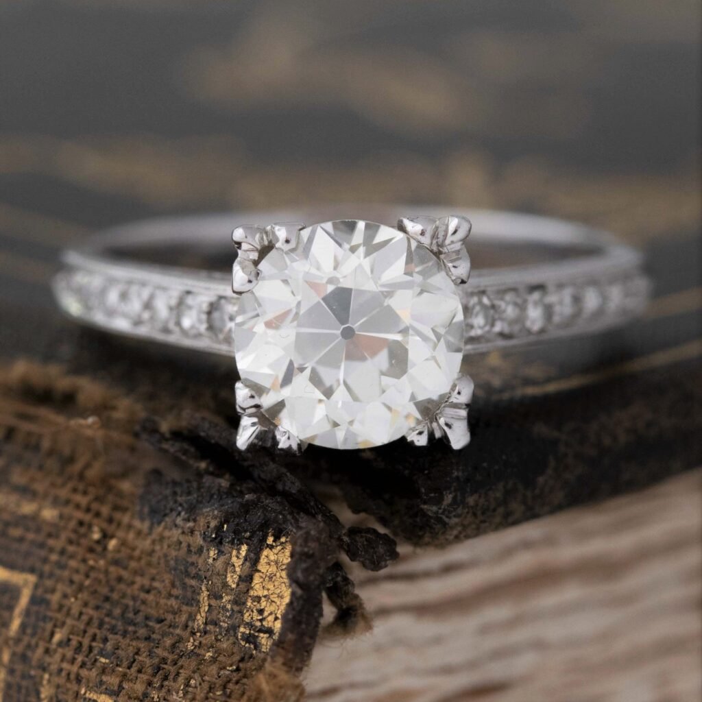 2.02ct Antique Old European Cut Diamond Solitaire
