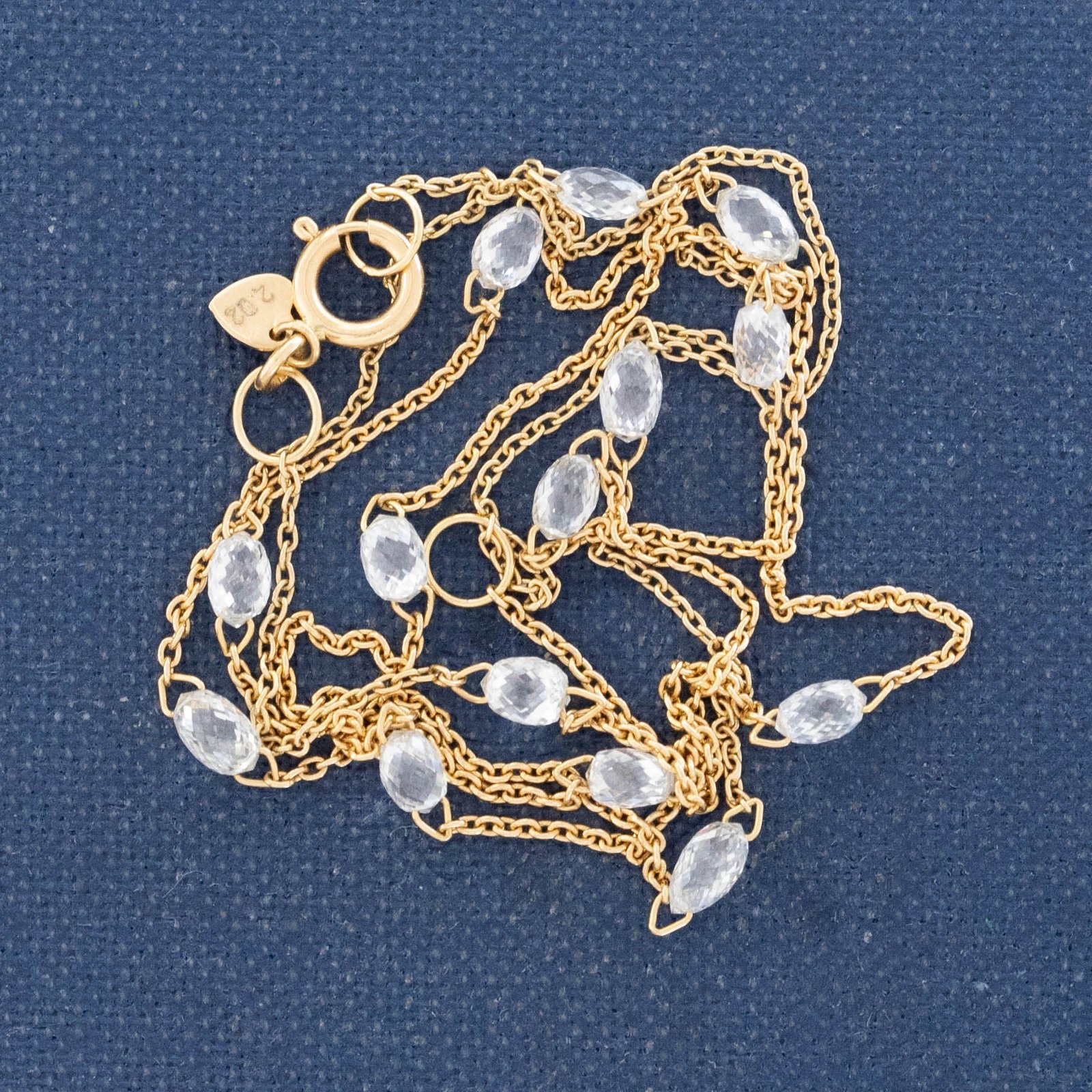 2.02ctw Briolette Cut Diamond Station Necklace - Image 4
