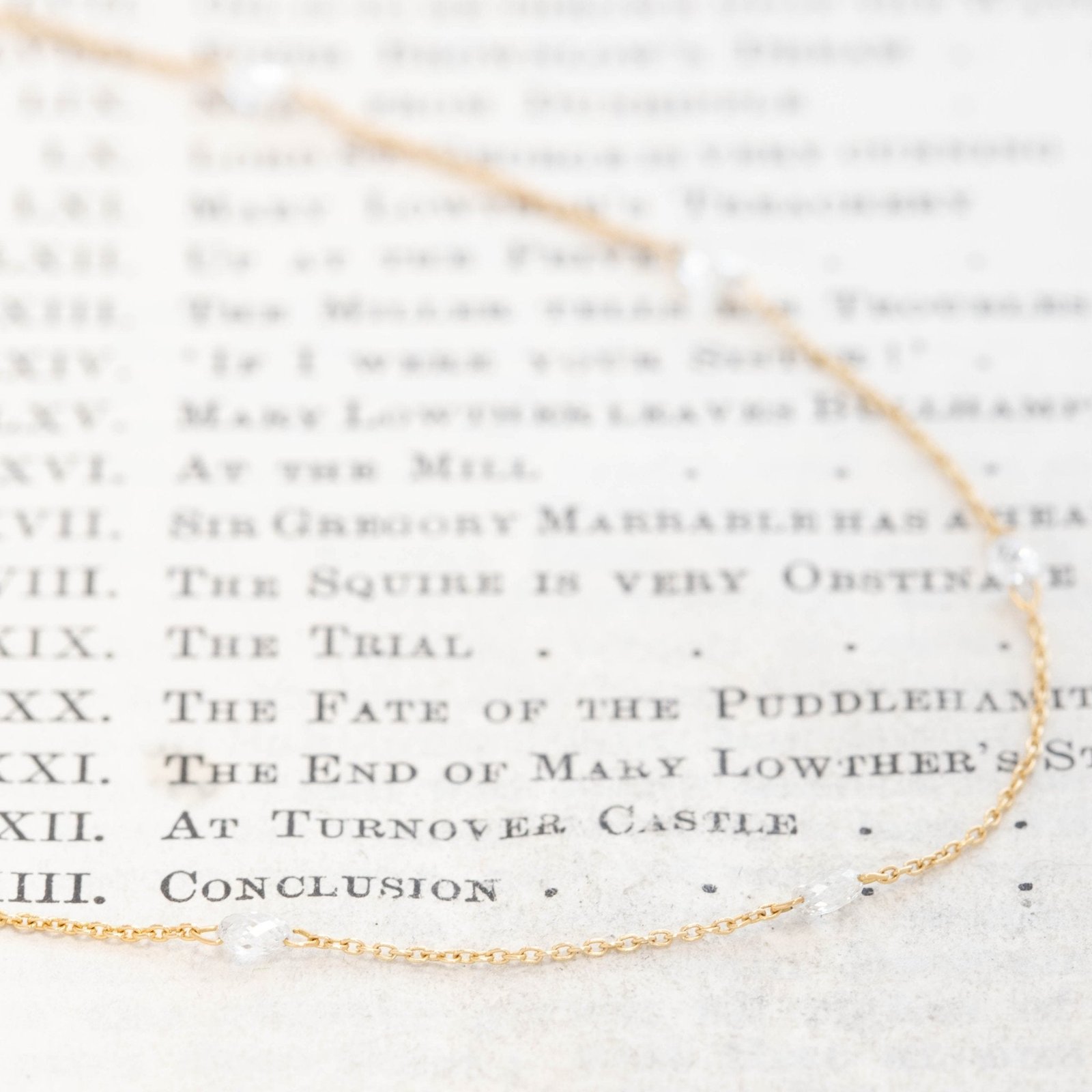 2.02ctw Briolette Cut Diamond Station Necklace - Image 2