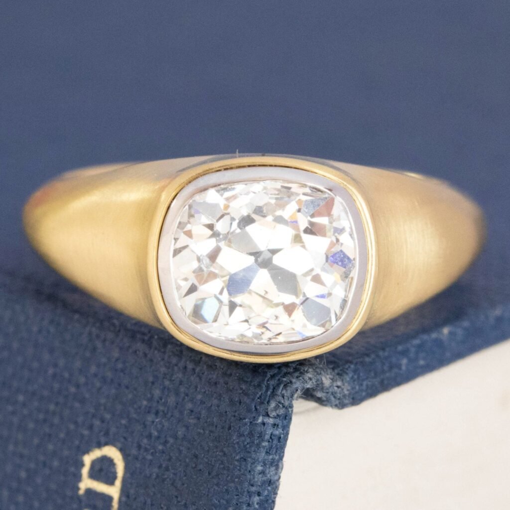 2.04ct Old Mine Cut Diamond Bezel Solitaire