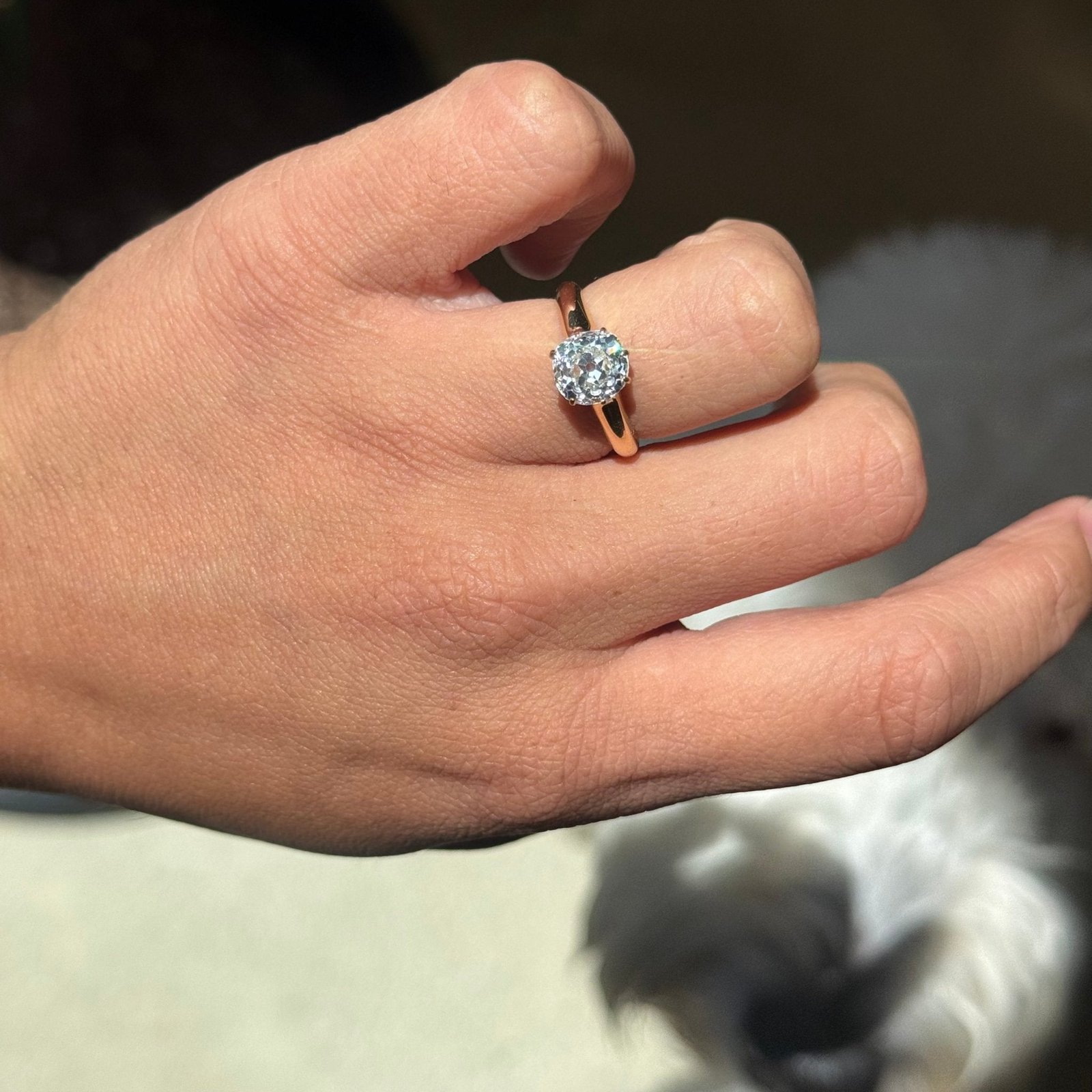 2.08ct Vintage Old Mine Cut Diamond Solitaire - Image 2
