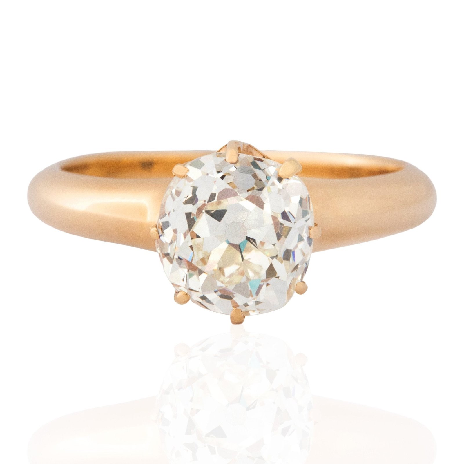 2.08ct Vintage Old Mine Cut Diamond Solitaire