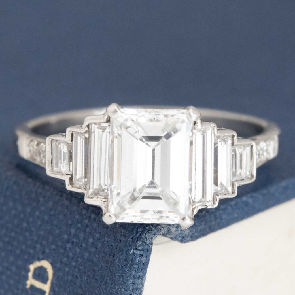 2.18ctw Art Deco-Inspired Emerald Cut Ring, GIA