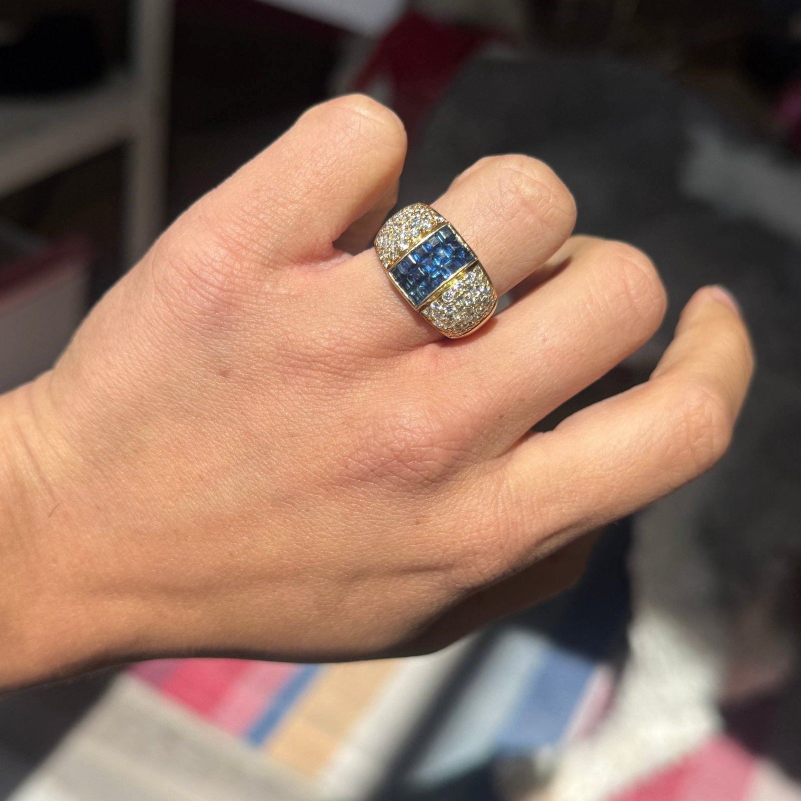 2.35ctw Diamond & Sapphire Cluster Ring, by Boucheron - Image 2