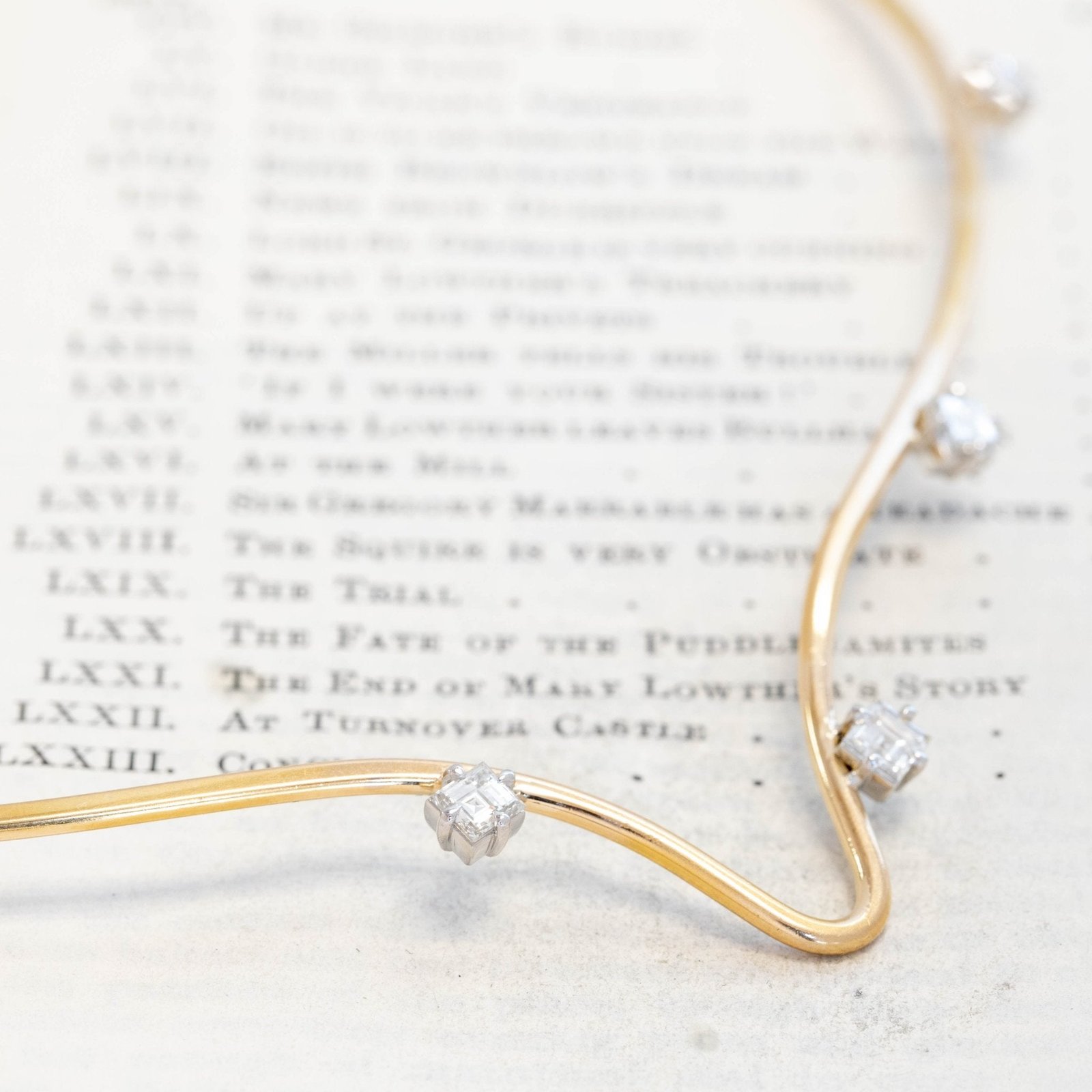 2.36ctw Vintage Carre Cut Diamond Scatter Drop Collar - Image 3