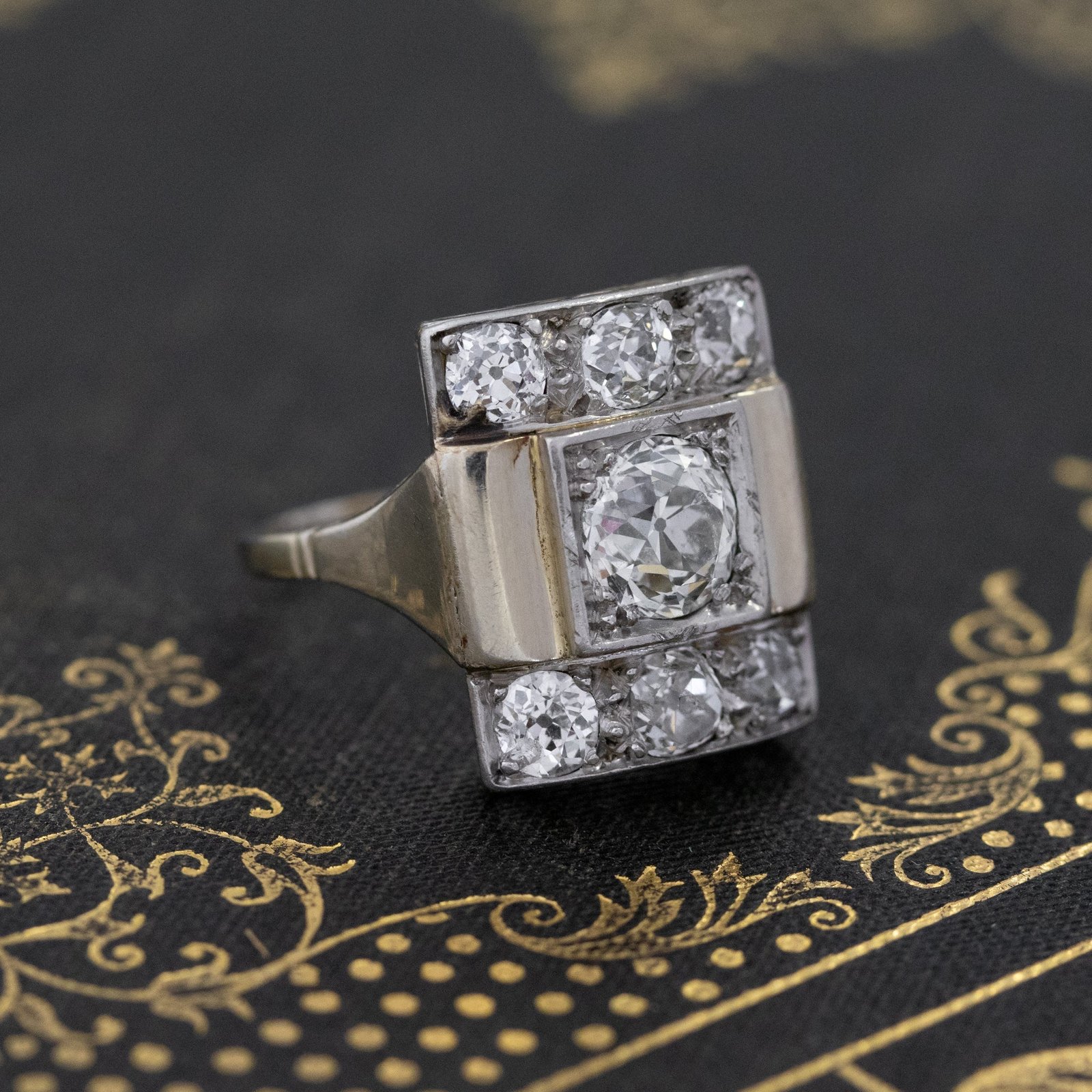 2.39ctw Antique Old Mine Cut Diamond Cluster Ring - Image 3