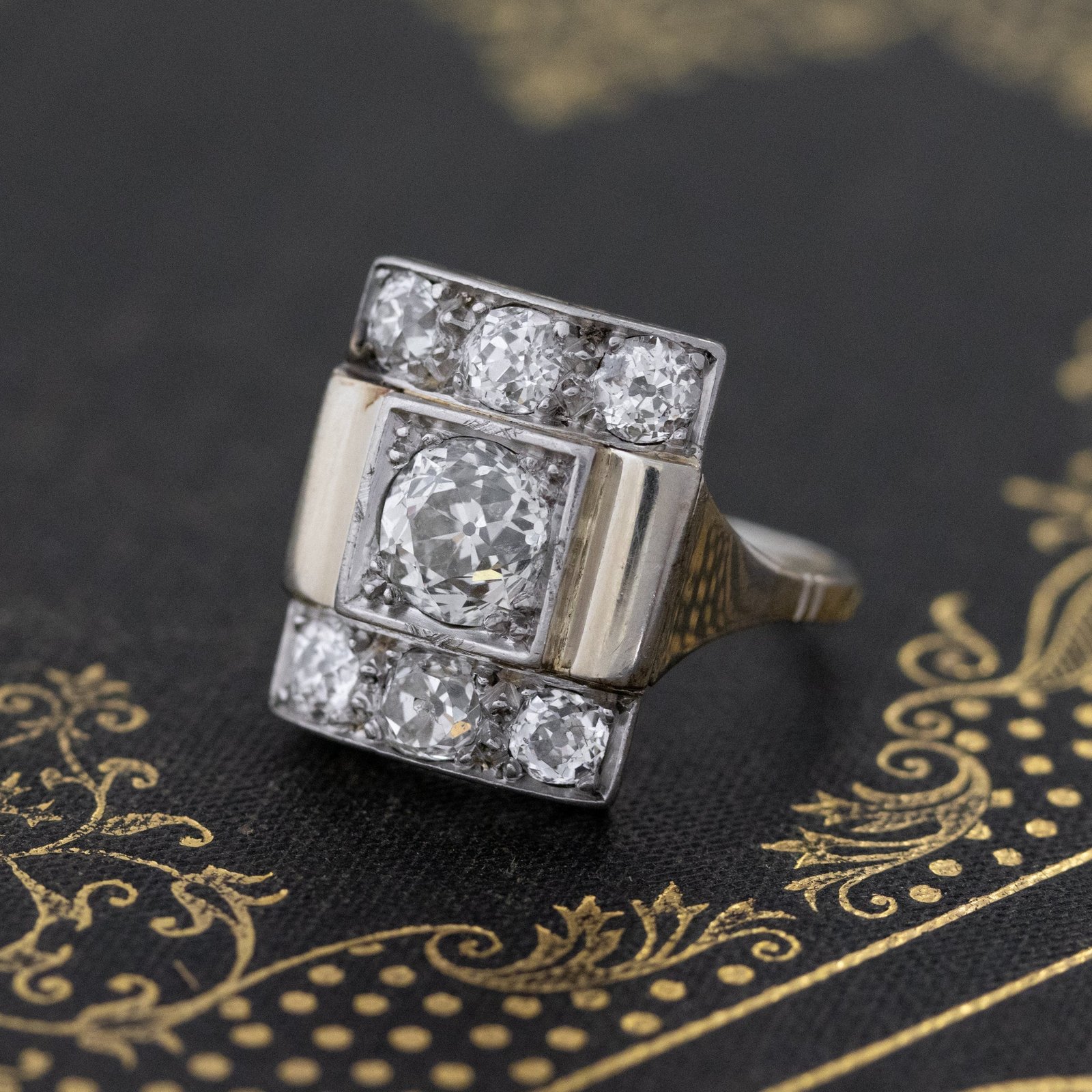 2.39ctw Antique Old Mine Cut Diamond Cluster Ring - Image 5