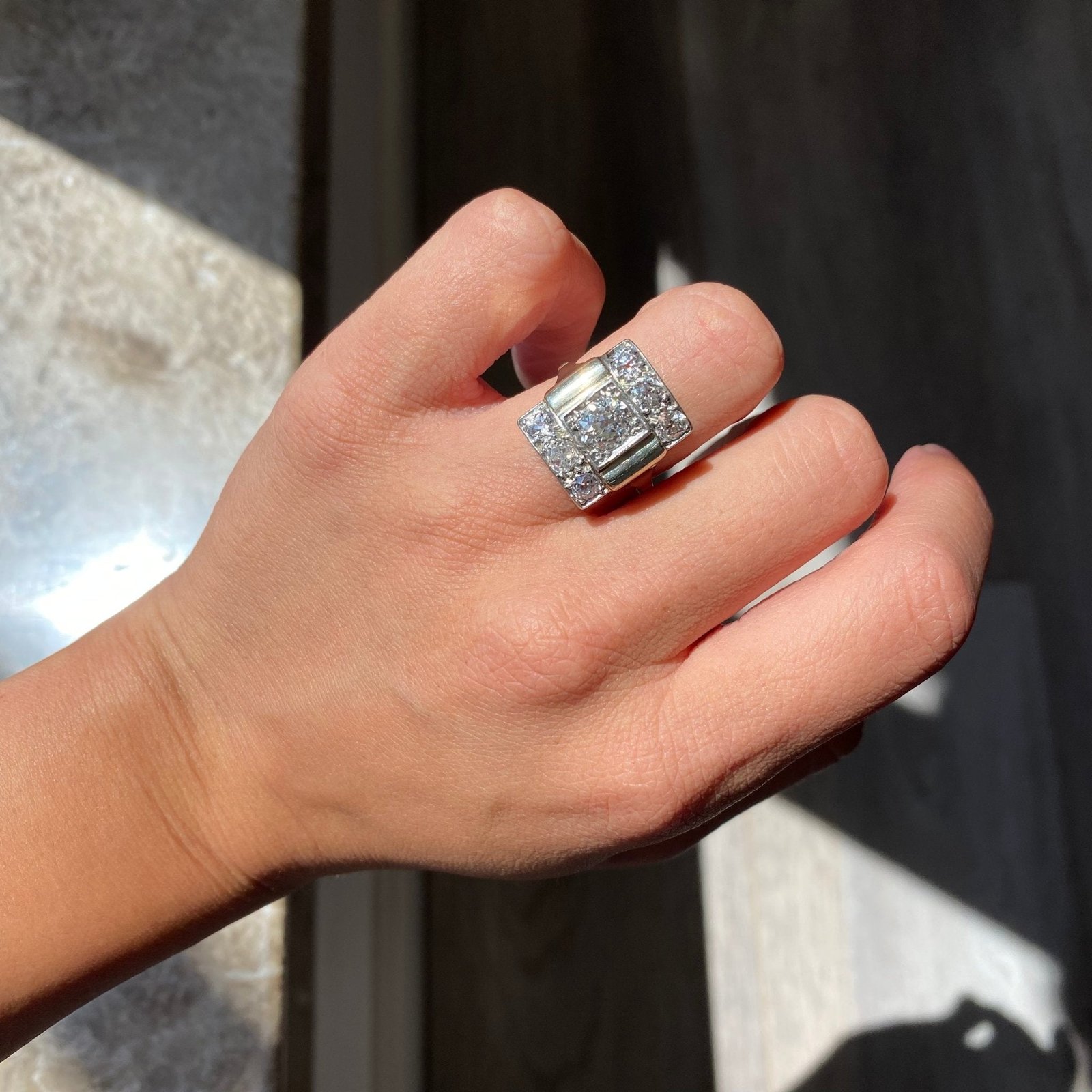2.39ctw Antique Old Mine Cut Diamond Cluster Ring - Image 2