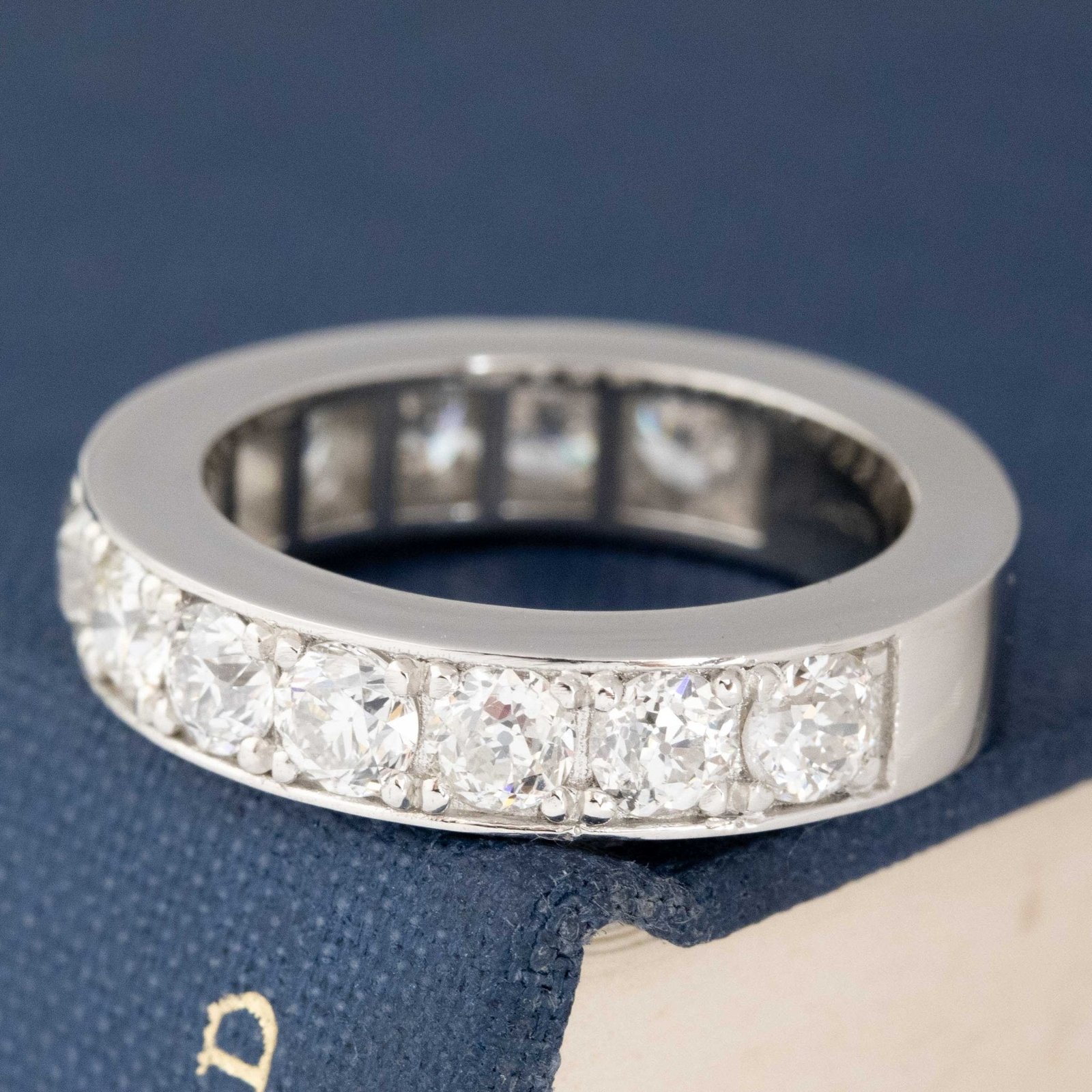 2.44ctw Old European Cut Diamond Half-Eternity Band - Image 4