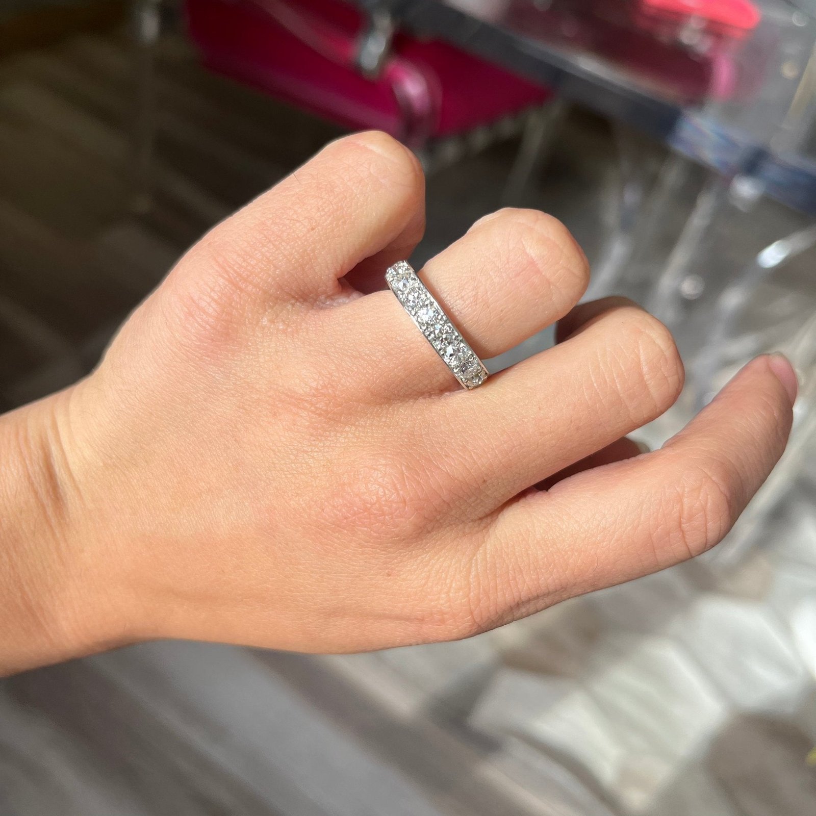 2.44ctw Old European Cut Diamond Half-Eternity Band - Image 2