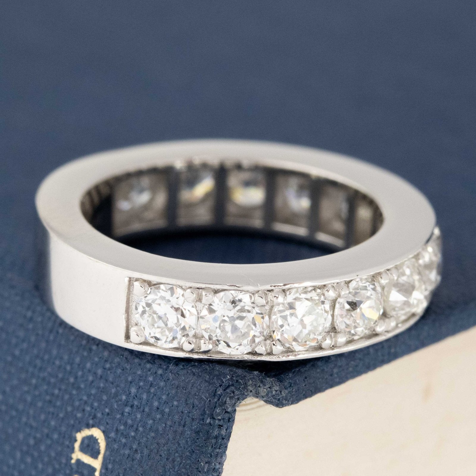 2.44ctw Old European Cut Diamond Half-Eternity Band - Image 3