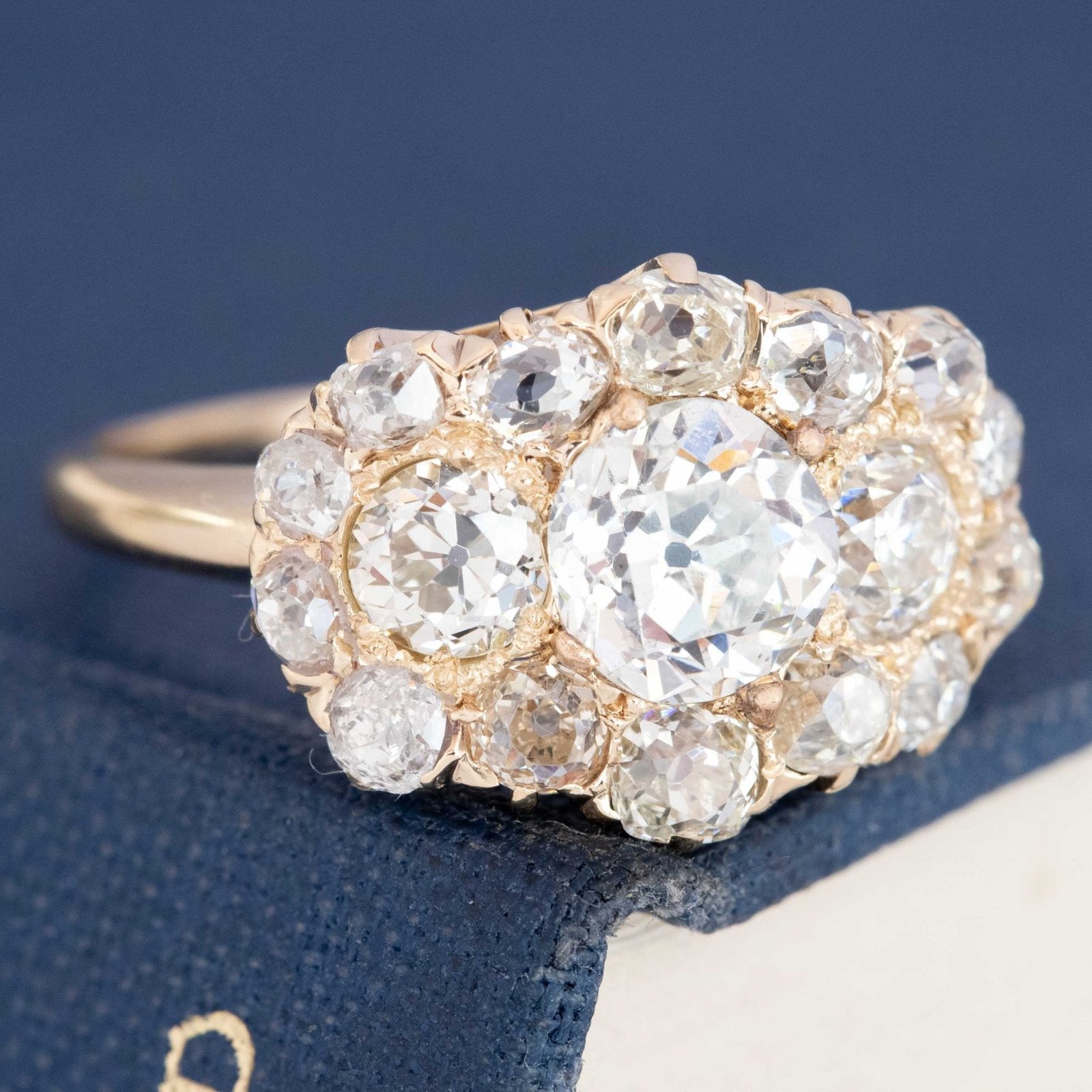 2.50ctw Old Mine Cut Diamond Cluster Ring, GIA - Image 3