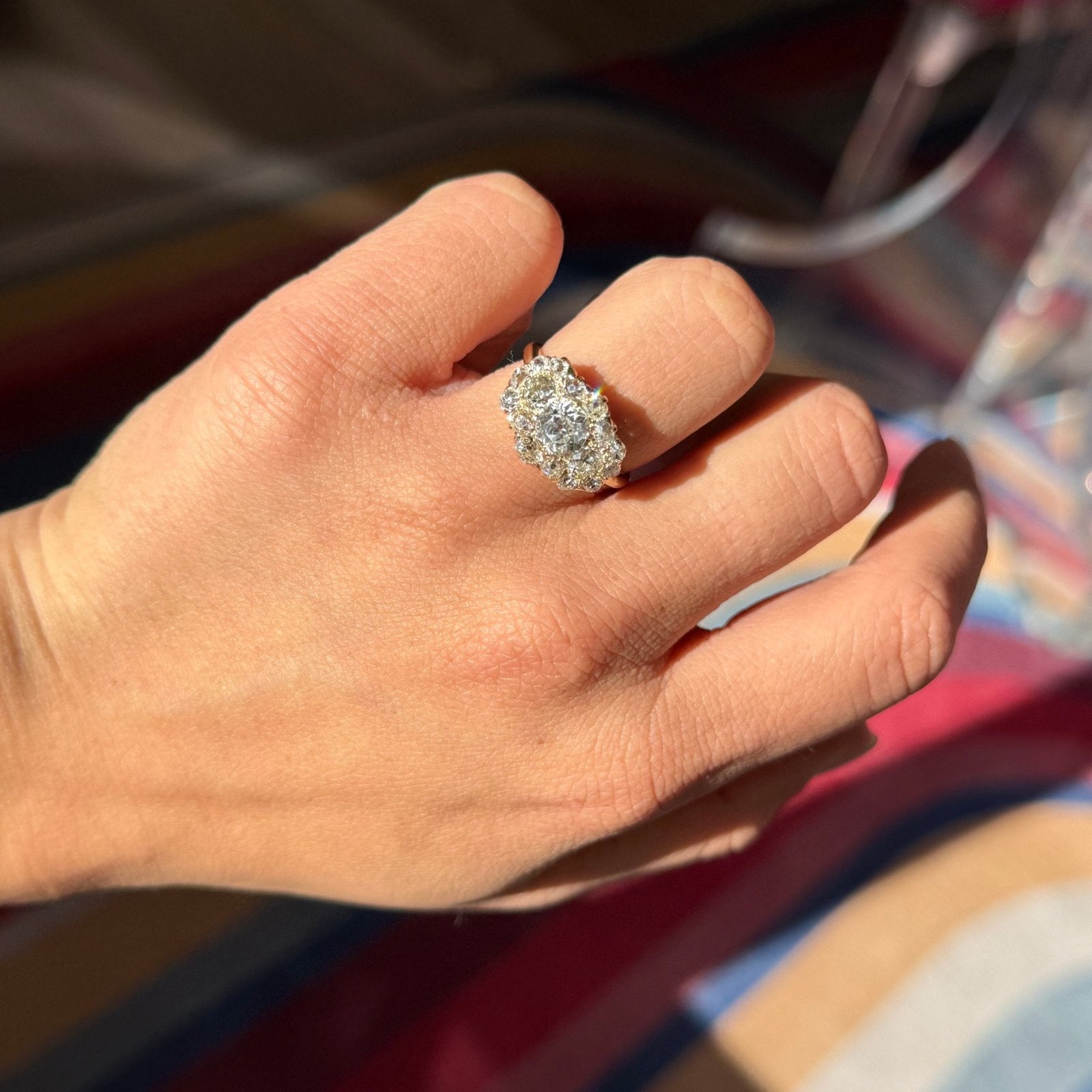 2.50ctw Old Mine Cut Diamond Cluster Ring, GIA - Image 2