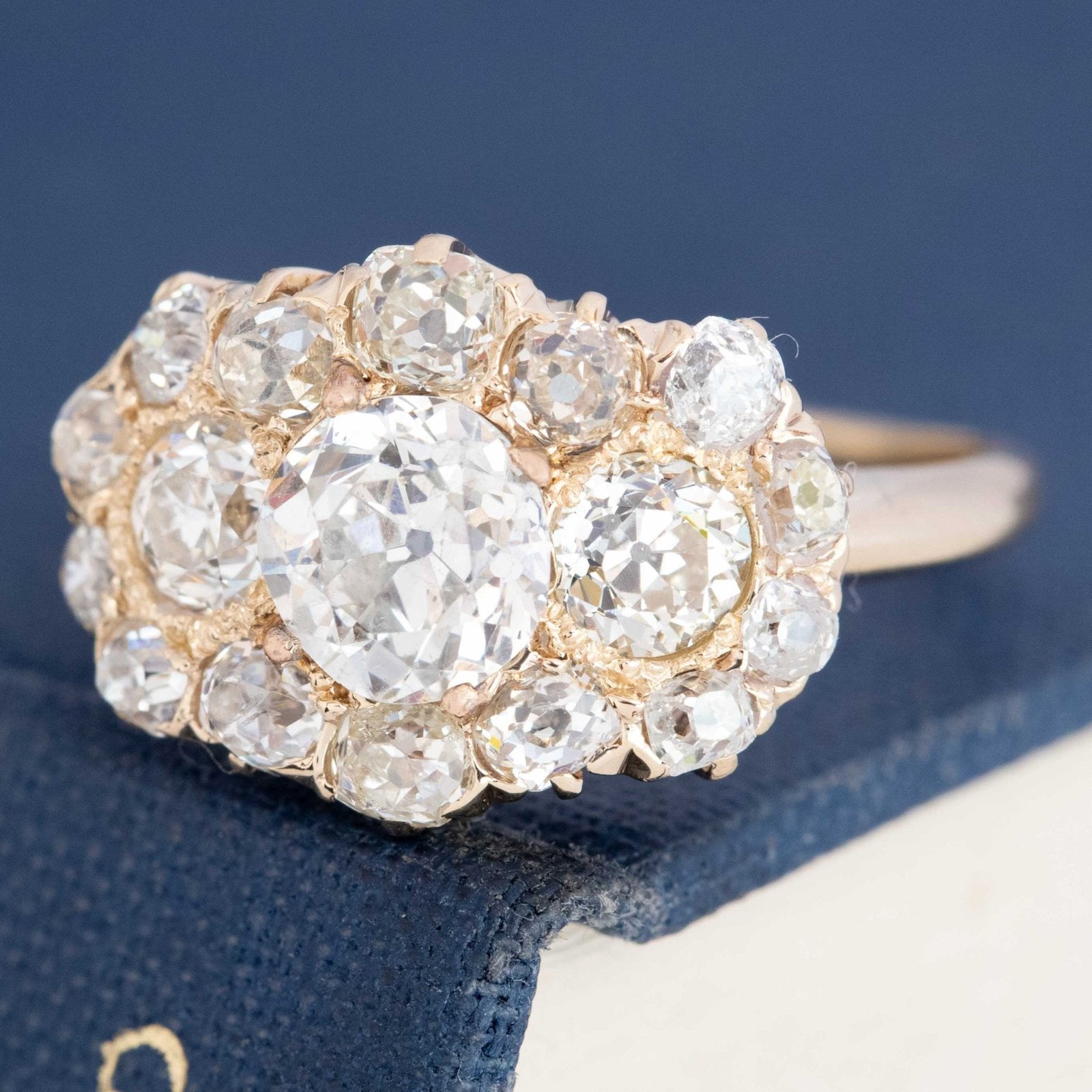 2.50ctw Old Mine Cut Diamond Cluster Ring, GIA - Image 4