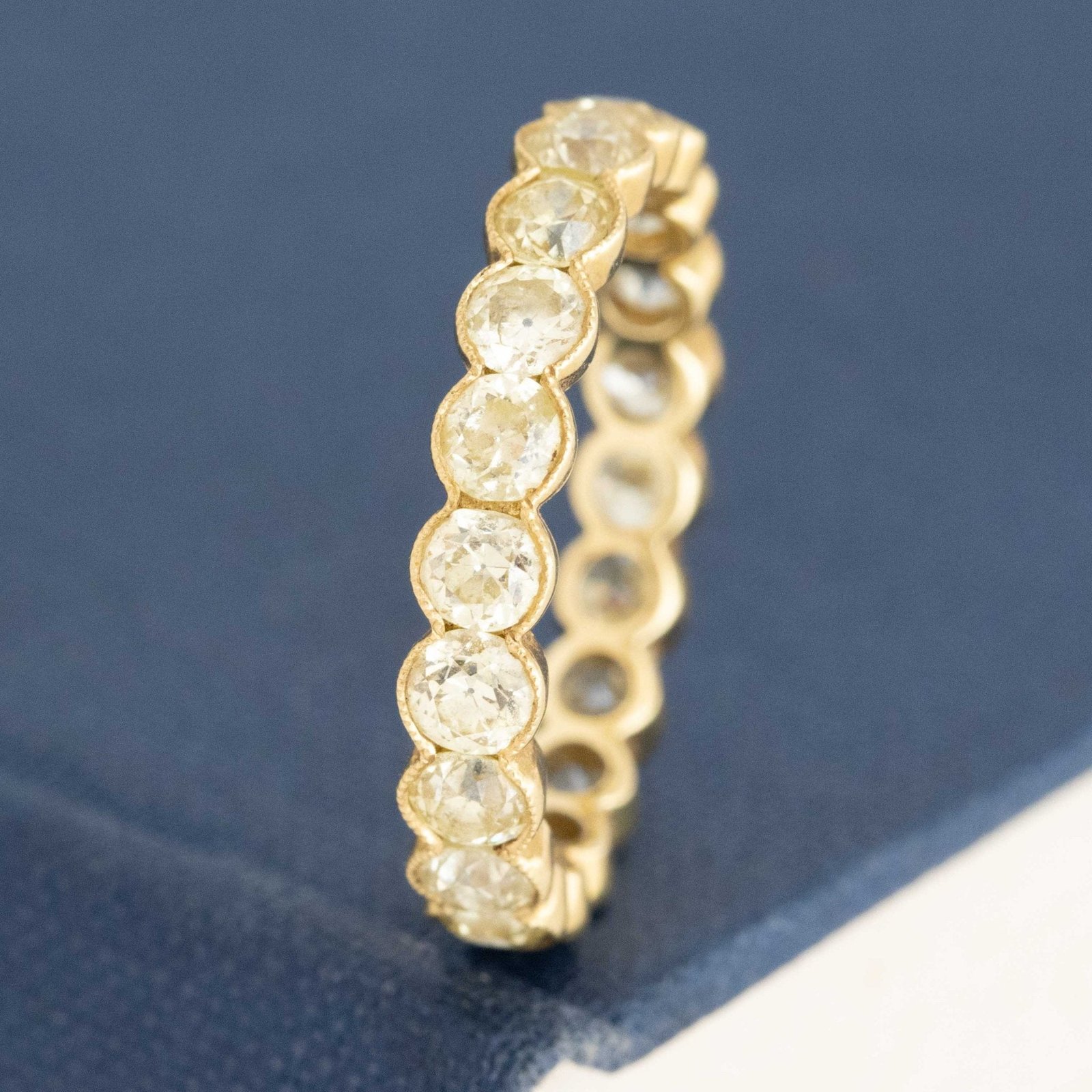 2.52ctw Old European Cut Diamond Half Bezel Eternity Band - Image 3