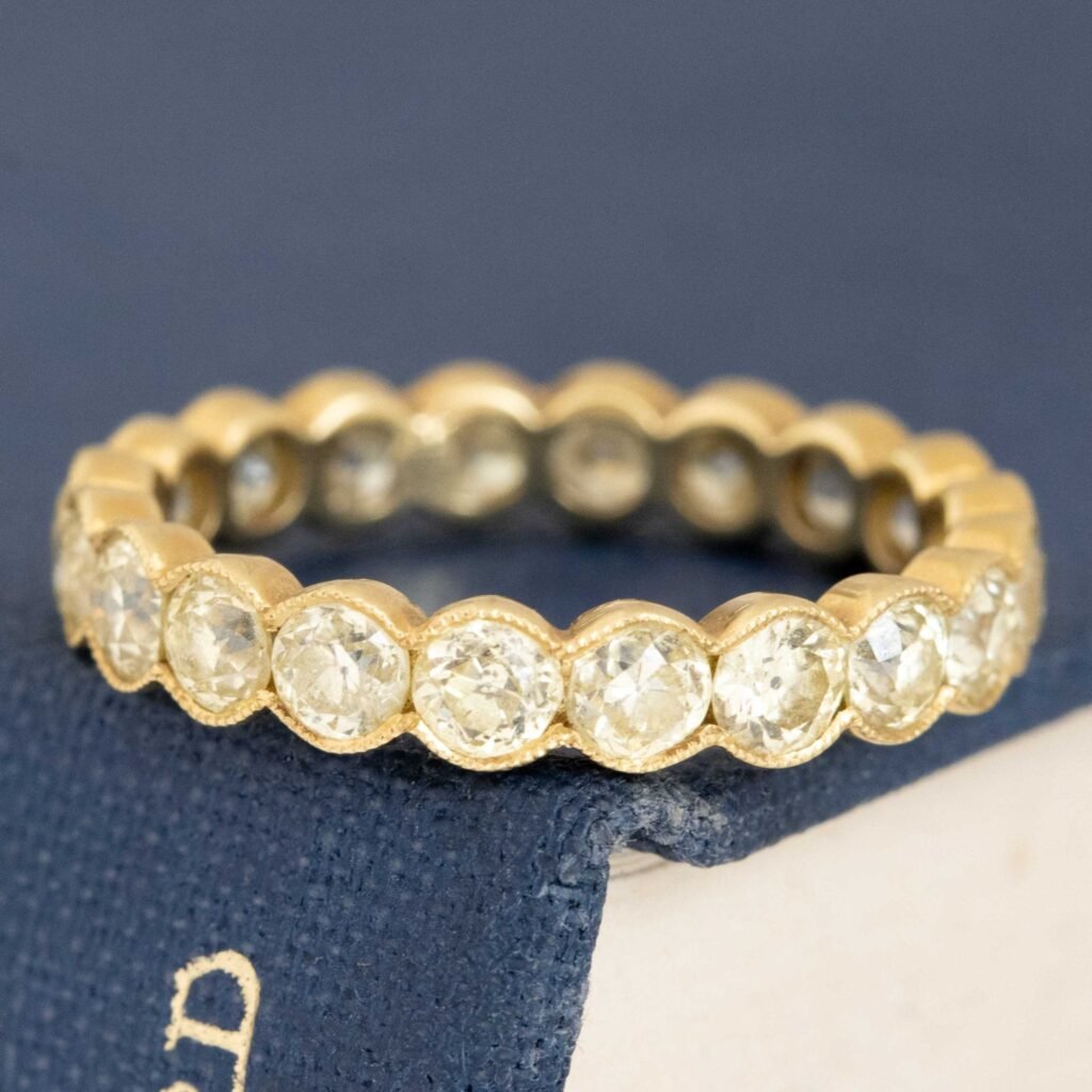 2.52ctw Old European Cut Diamond Half Bezel Eternity Band