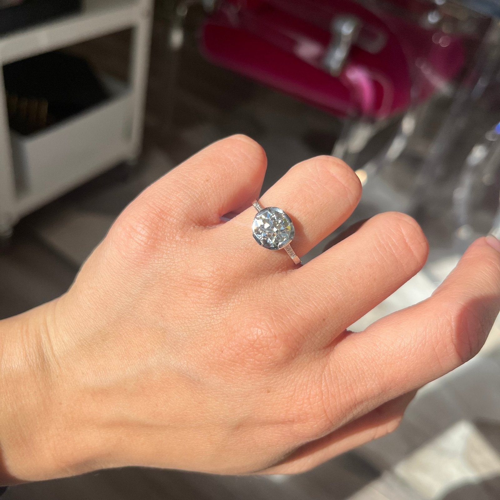 2.59ct Old European Cut Diamond Solitaire, French - Image 2