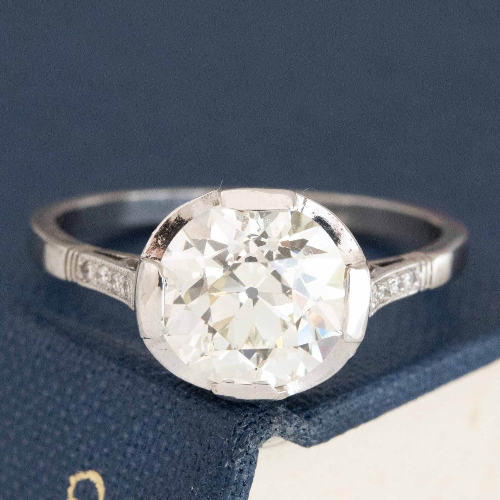 2.59ct Old European Cut Diamond Solitaire, French