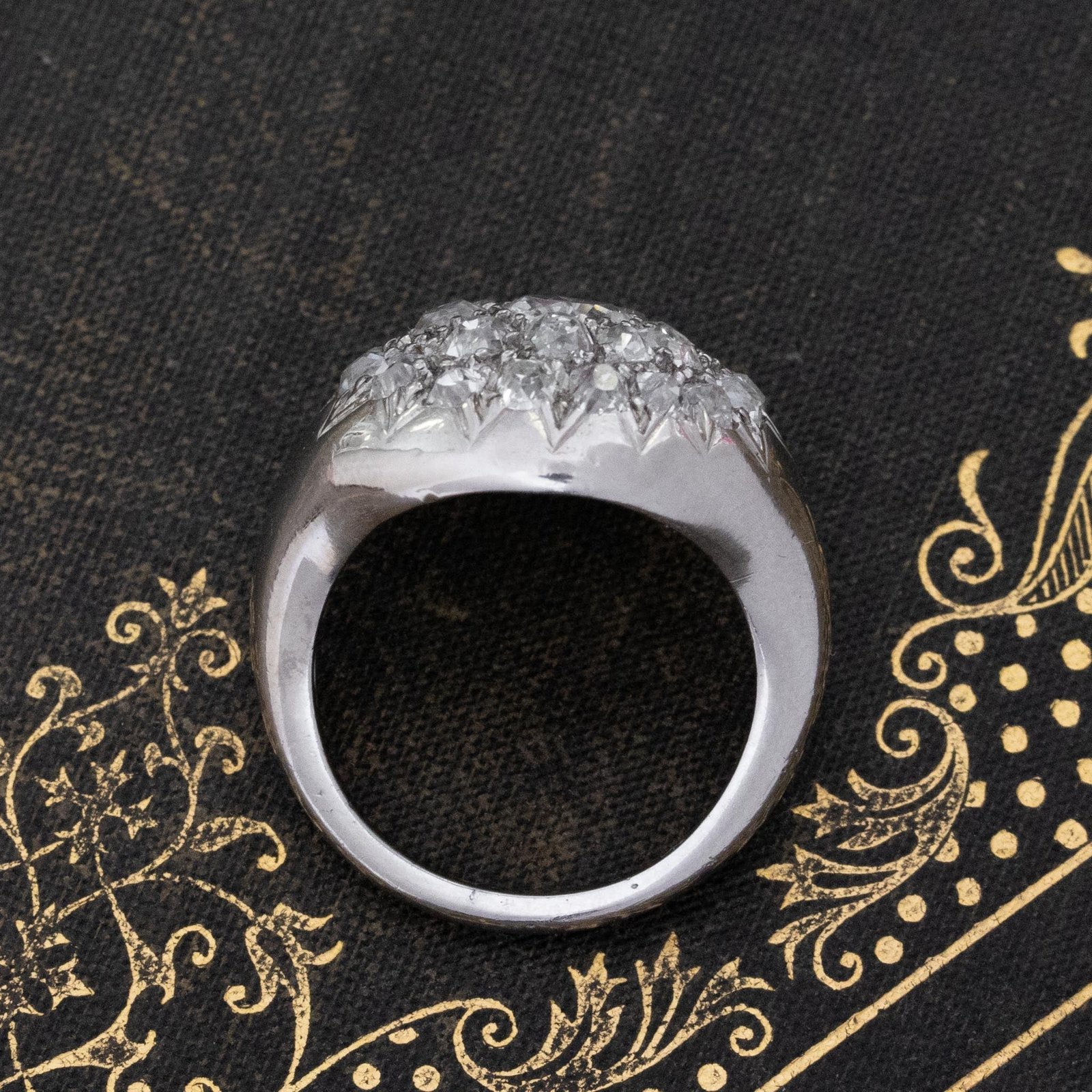 2.75ctw Antique Old Cut Diamond Cluster Dome Ring, French - Image 6