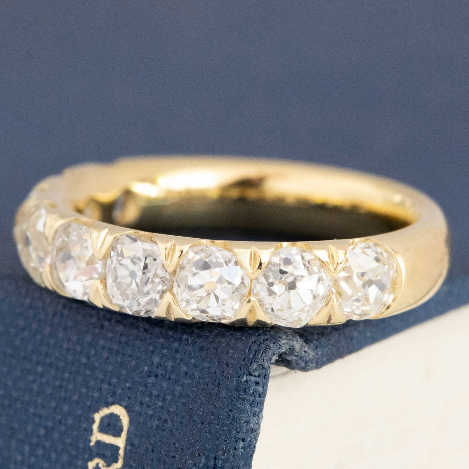 2.86ctw Old European Cut Diamond Half-Eternity Band - Image 4