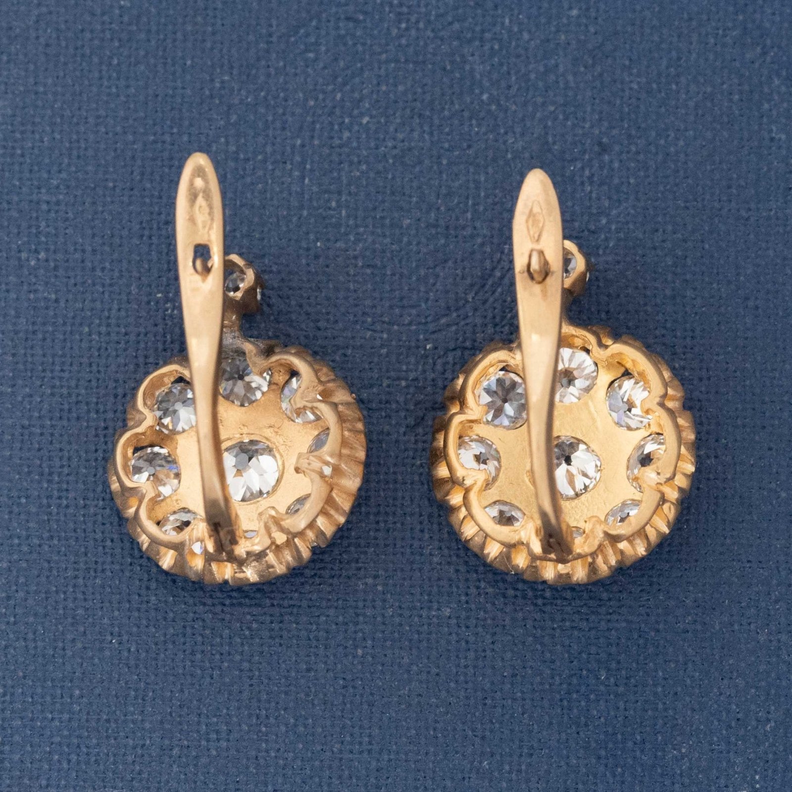 2.90ctw Victorian Old European Cut Diamond Cluster Earrings - Image 5