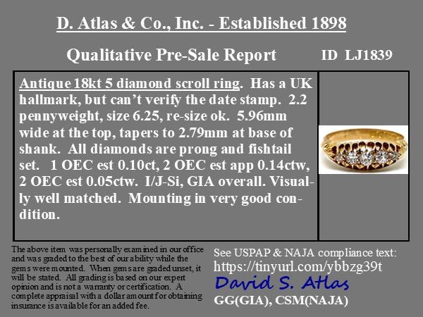 .29ctw Victorian Old European Cut Diamond Band - Image 4