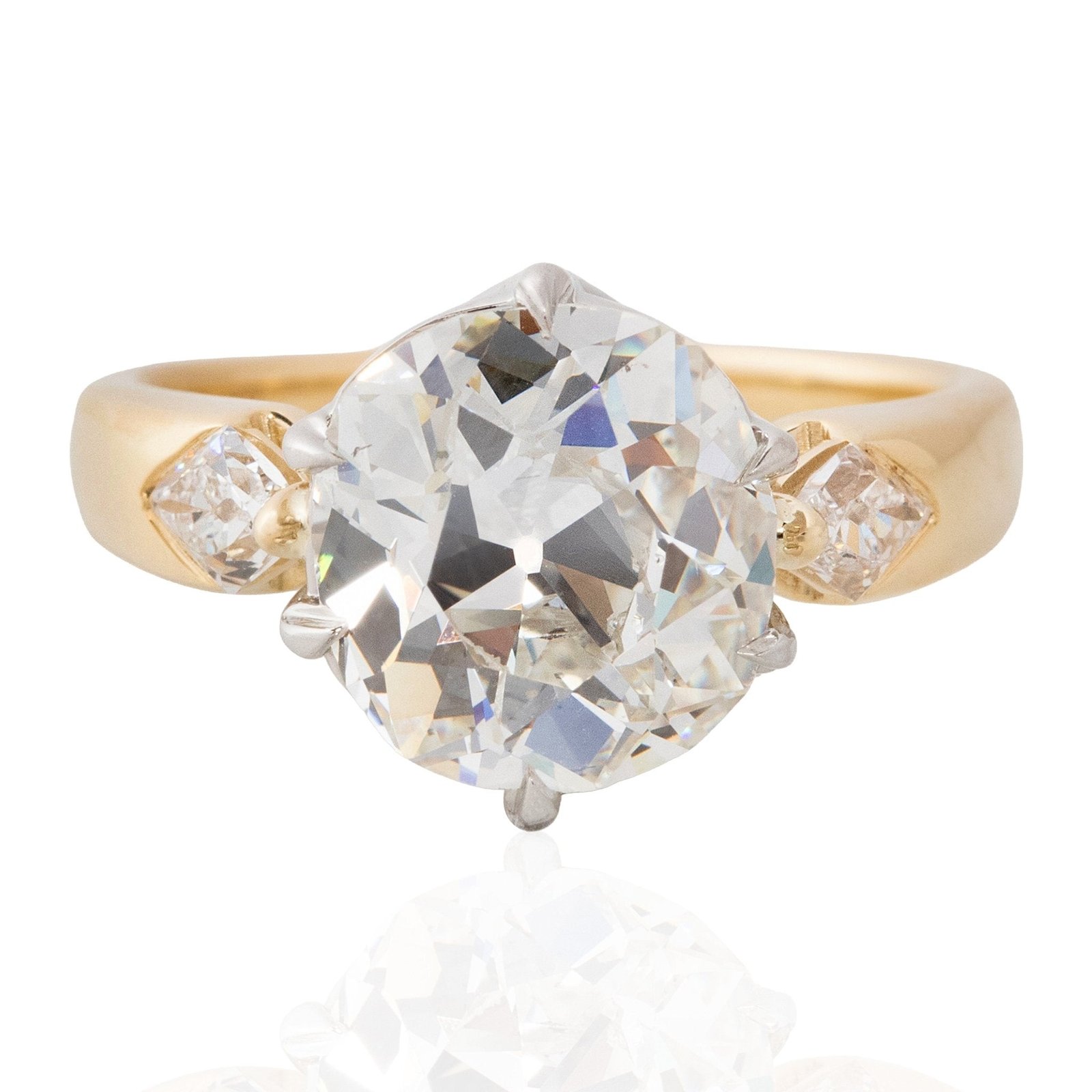 3.66ctw Old Mine Cut Diamond Ring, GIA