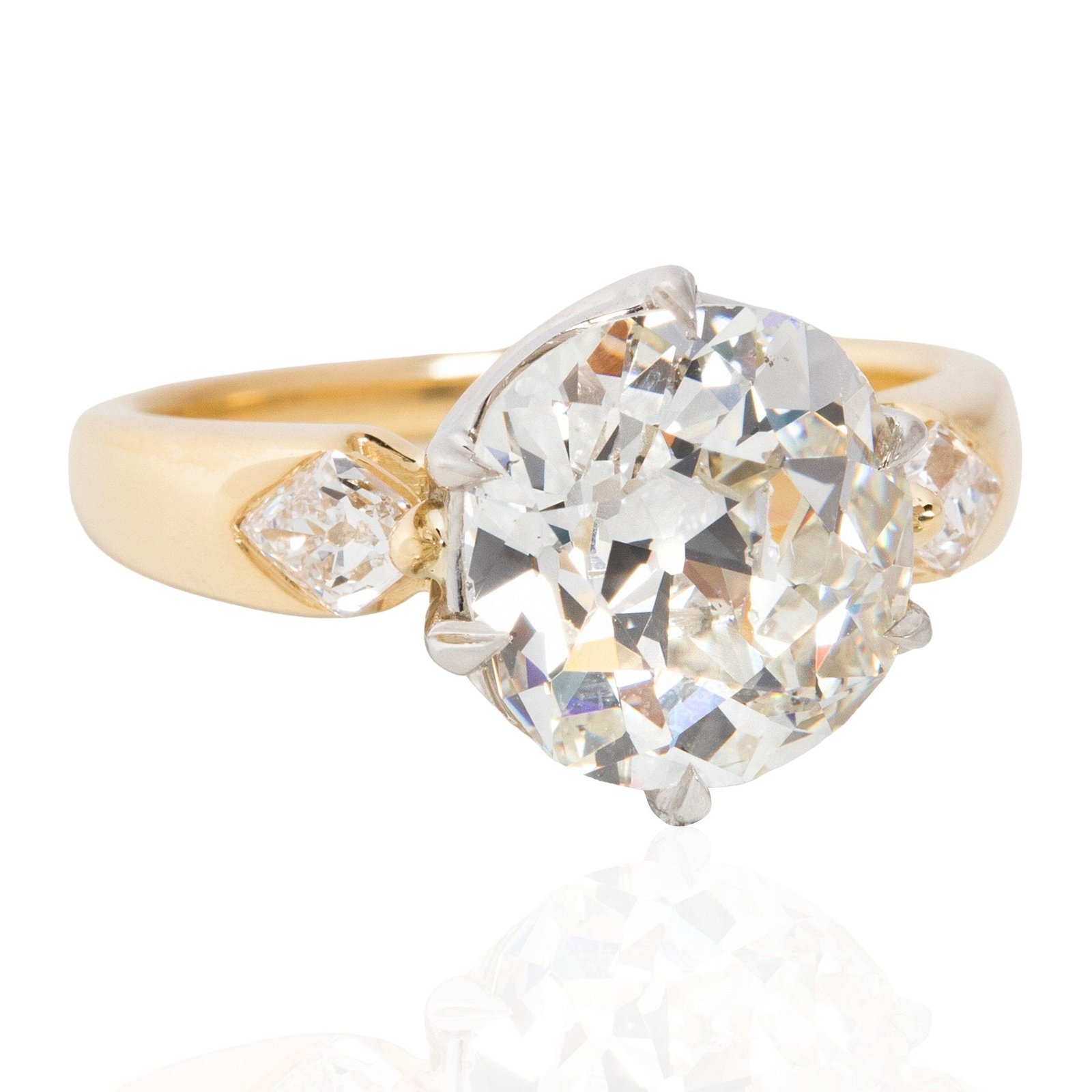 3.66ctw Old Mine Cut Diamond Ring, GIA - Image 3