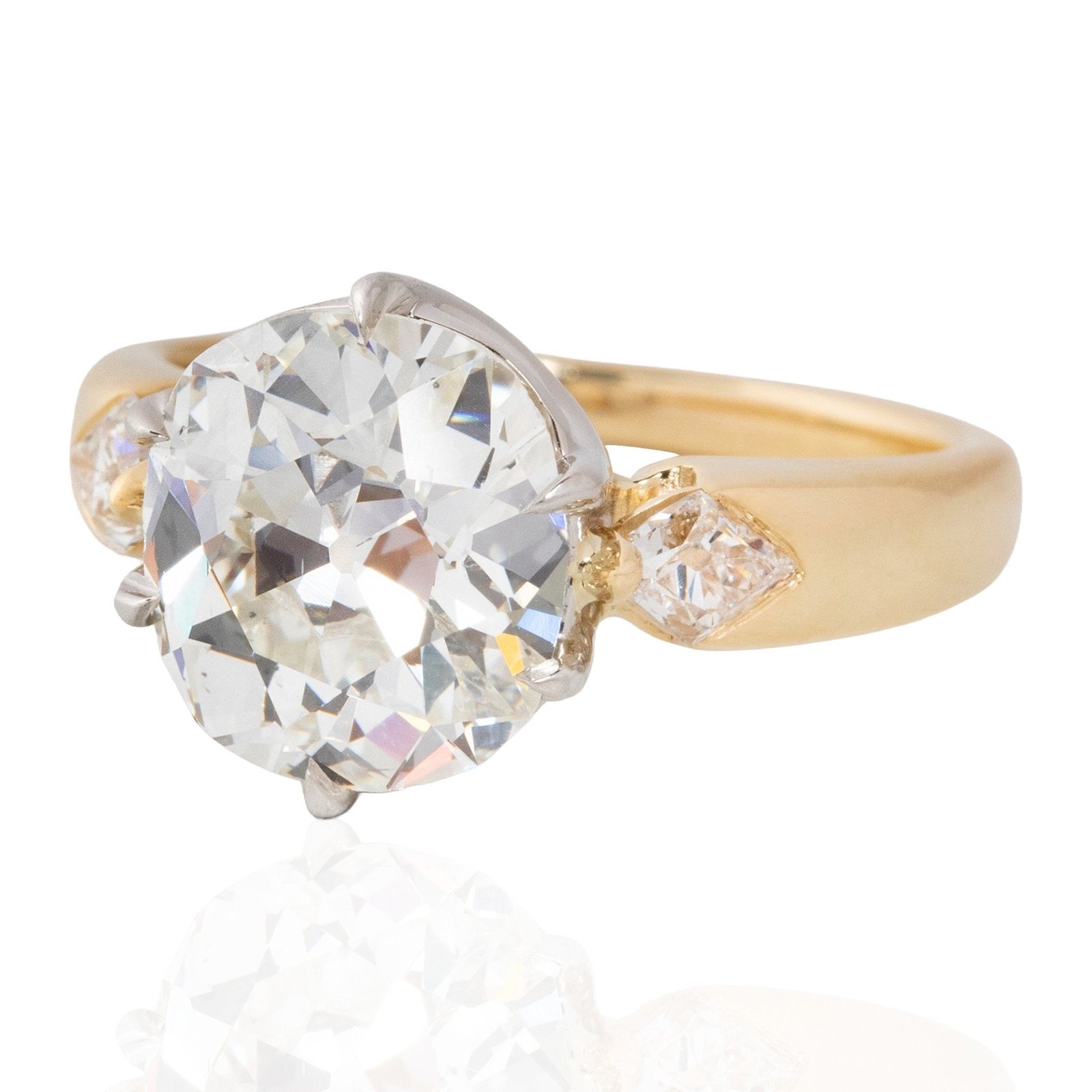 3.66ctw Old Mine Cut Diamond Ring, GIA - Image 4