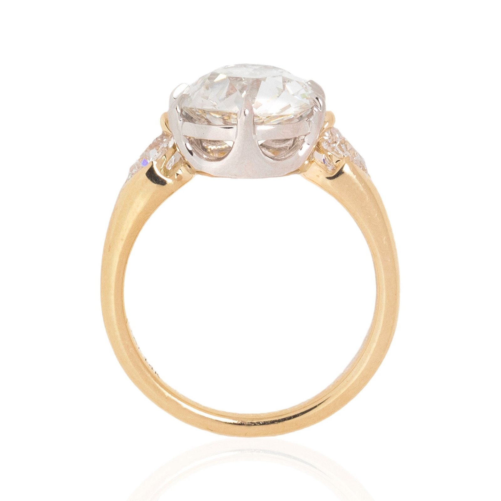 3.66ctw Old Mine Cut Diamond Ring, GIA - Image 5