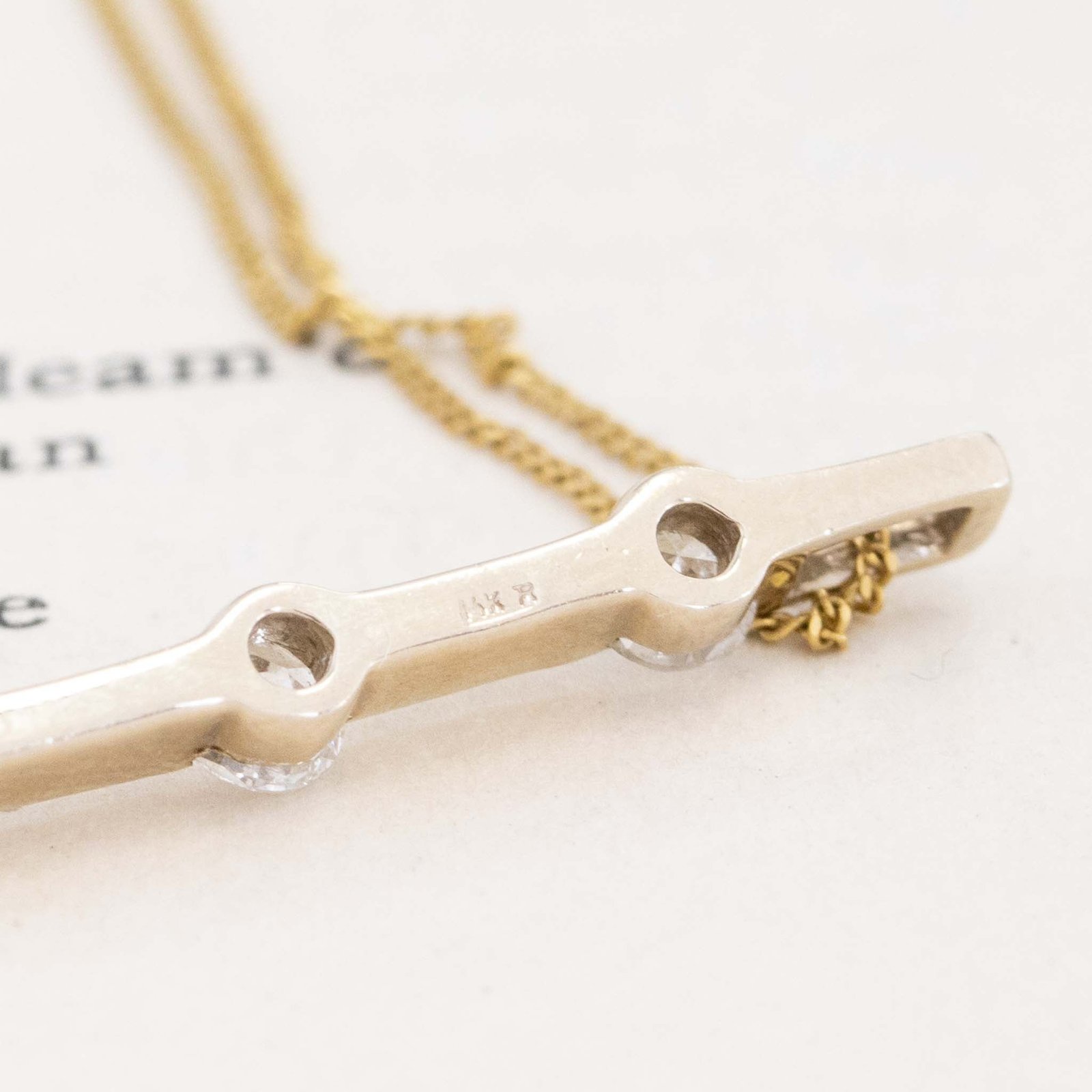 3-Stone Diamond Bar Pendant - Image 5
