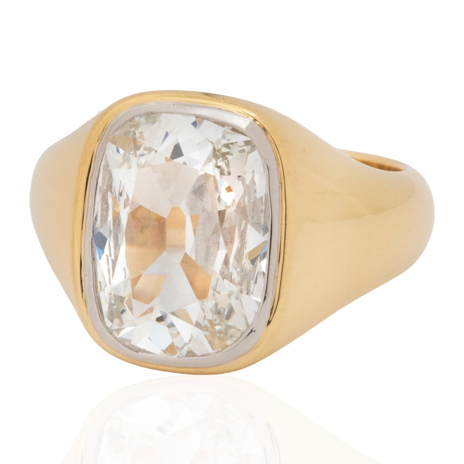 3.01ct Elongated Old Mine Cut Diamond Bezel Solitaire, GIA - Image 4